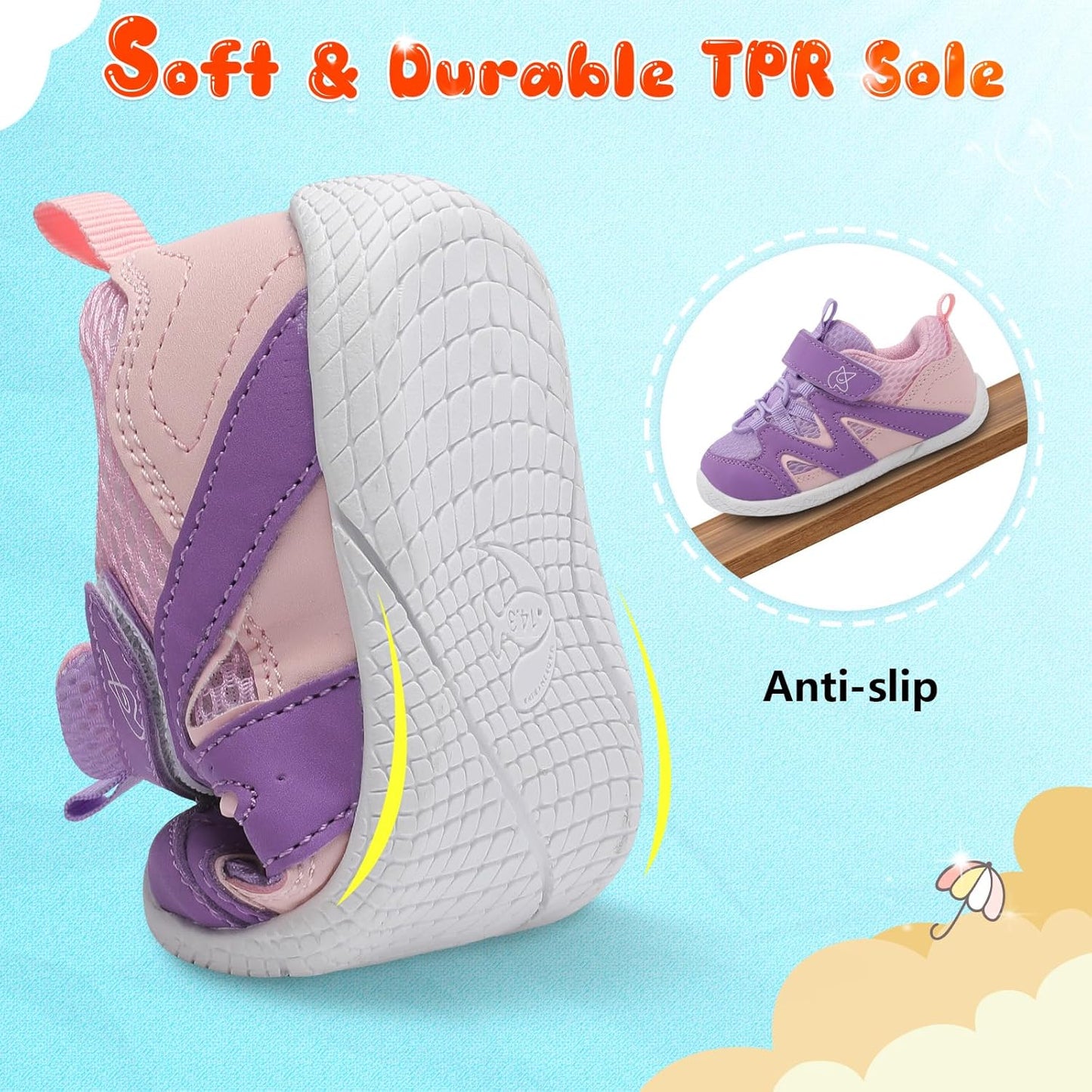 LeIsfIt Baby Shoes Boys Girls First Walking Shoes Non-Slip Toddler Breathable Sneakers Infant Sneakers