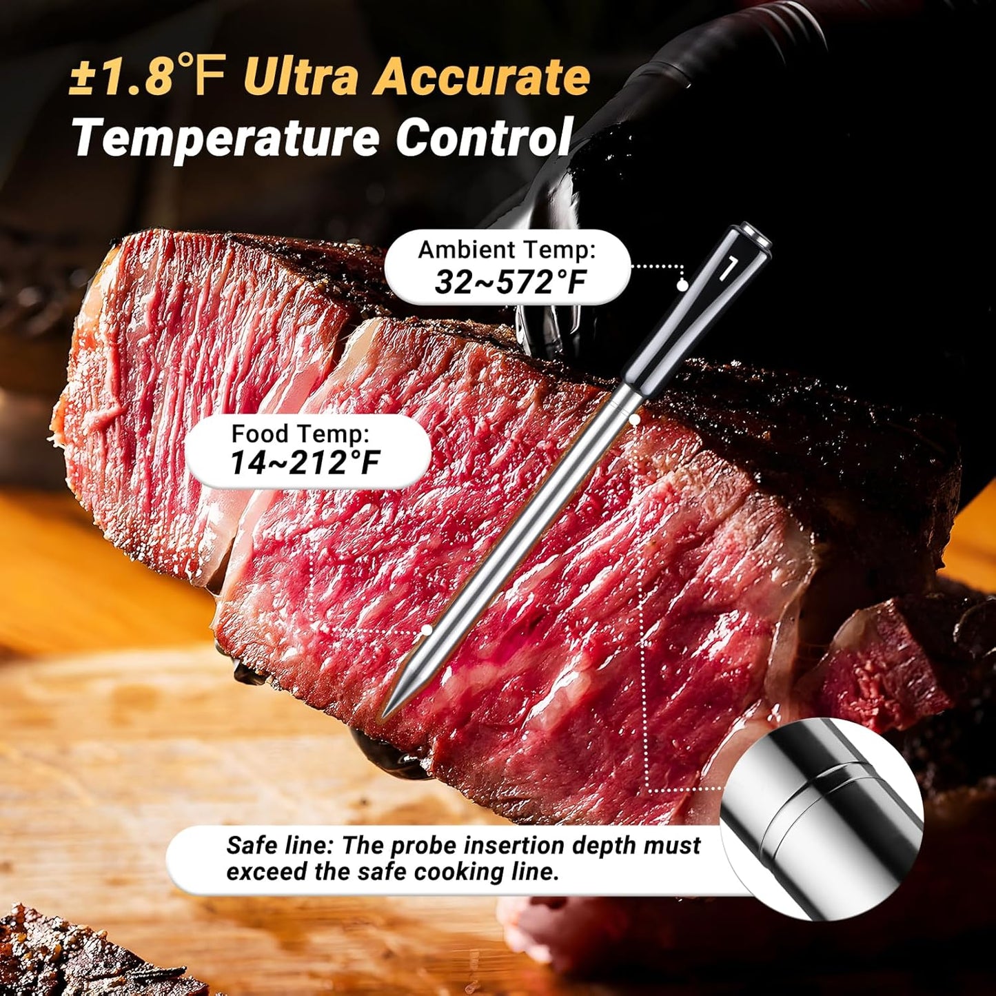 Wireless Meat Thermometer with 4 Probes, Inkbird Wifi BluetoothThermometer Digital Wireless for Rotisserie Grill Oven,Unlimited Range Dishwasher Waterproof Bluetooth Meat Thermometer for iOS & Android