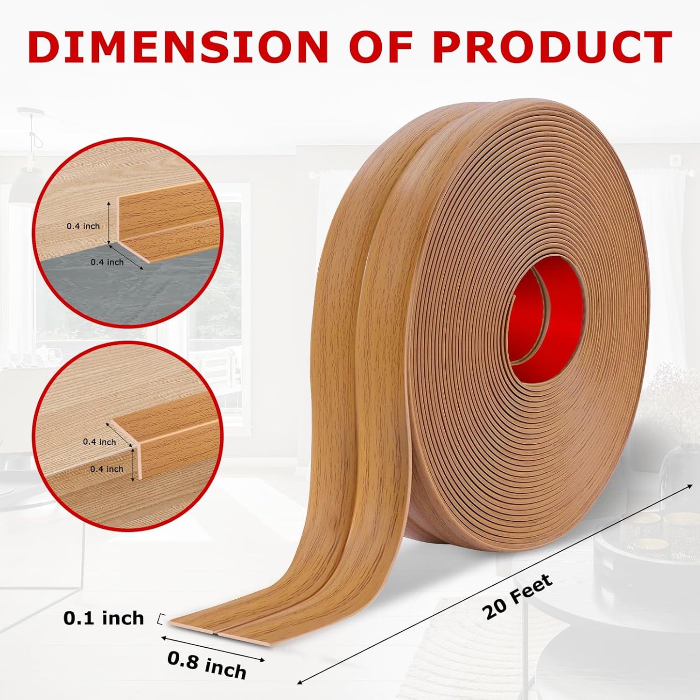 Flexible Wall Corner Protector Moulding Trim Peel and Stick Wall Corner Guards Edge Protector Self Adhesive Molding Trim Strip for Edge Ceiling (Light Brown Wood Grain, 0.8 in x 20 Ft)