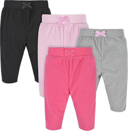 Gerber Baby Girls' 4-Pack Microfleece Pants