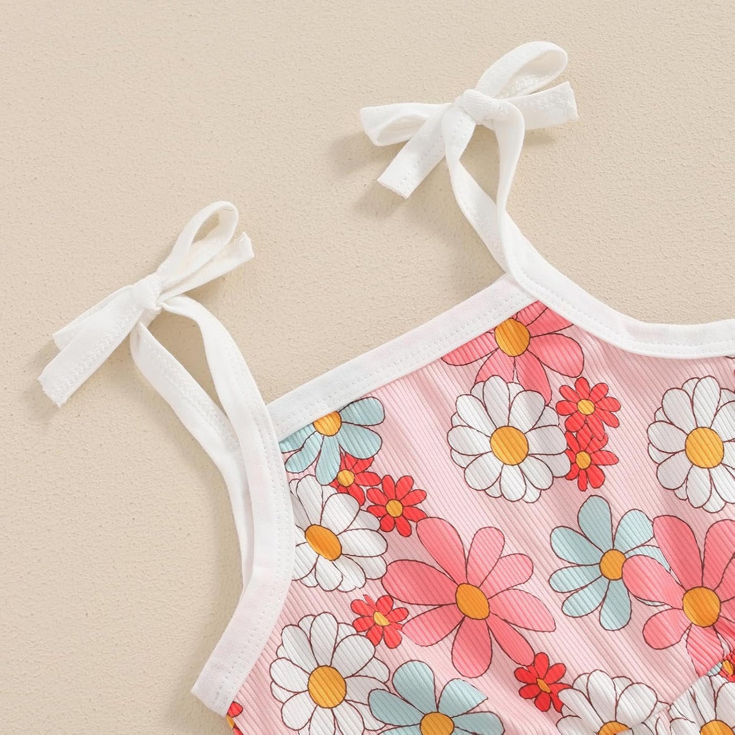 WZTYYDS Toddler Baby Girl Summer Clothes Floral Romper Tie-Up Strap Halter Jumpsuit Infant Summer Sling Playsuit 6M-3T