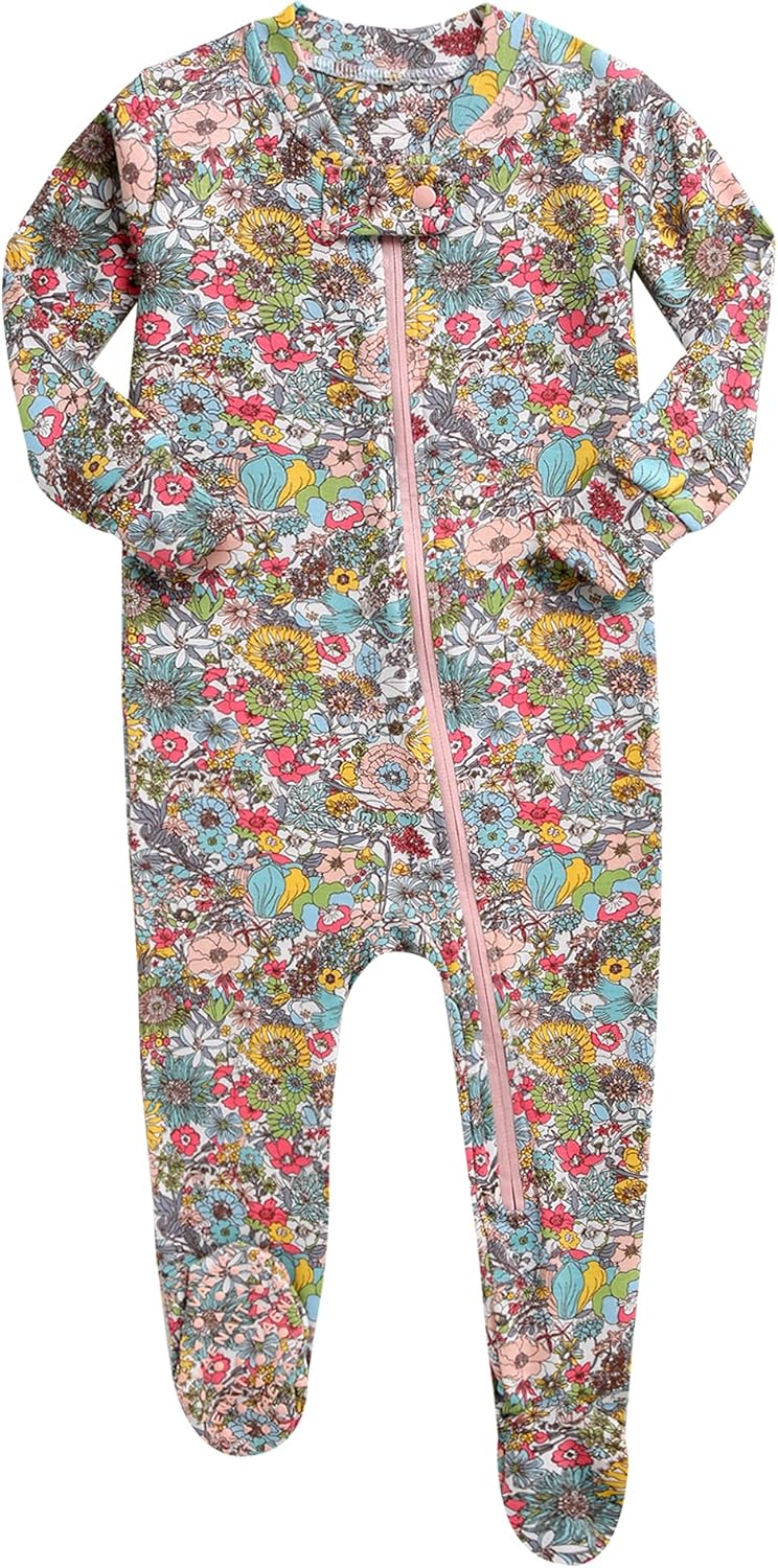 VAENAIT BABY Infant Toddler Boys Girls Footed One-Piece Sleep and Play Premium Modal Pajamas 1-2 Pieces