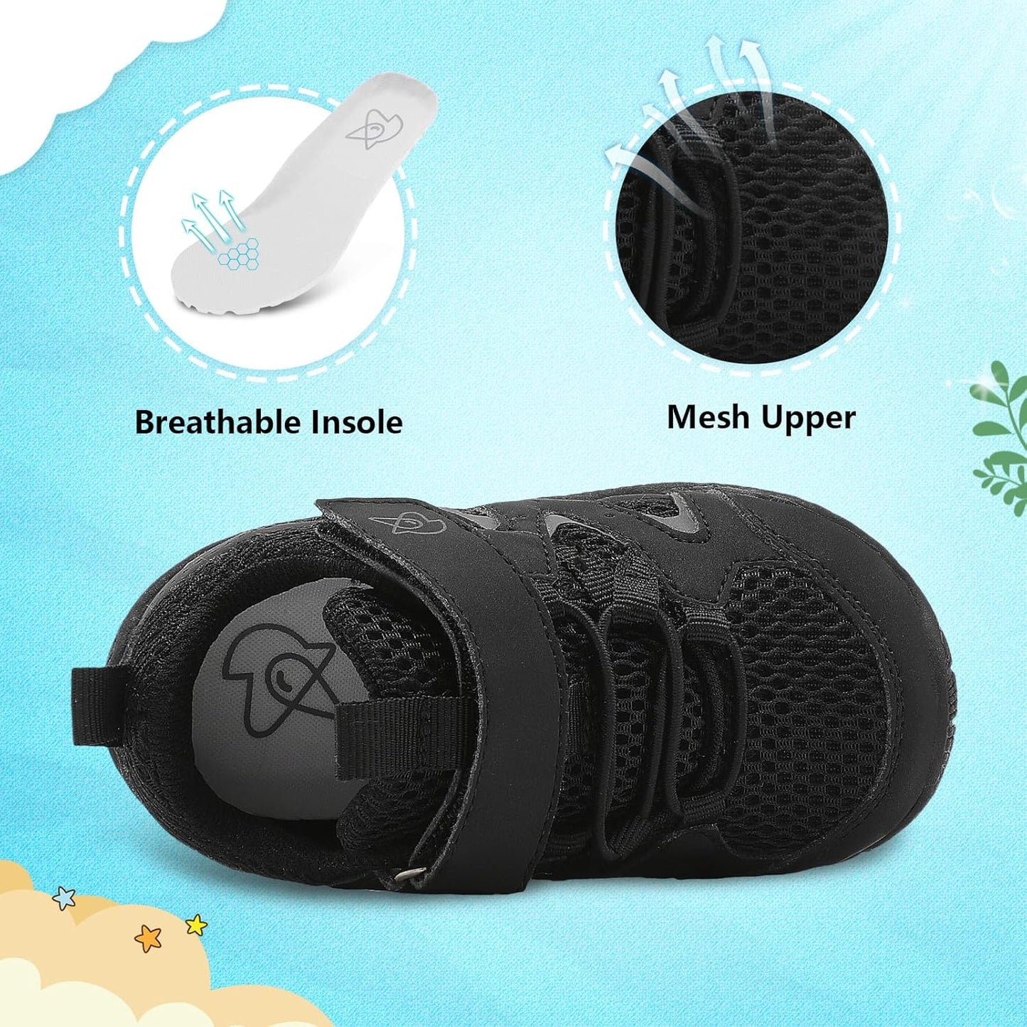 LeIsfIt Baby Shoes Boys Girls First Walking Shoes Non-Slip Toddler Breathable Sneakers Infant Sneakers