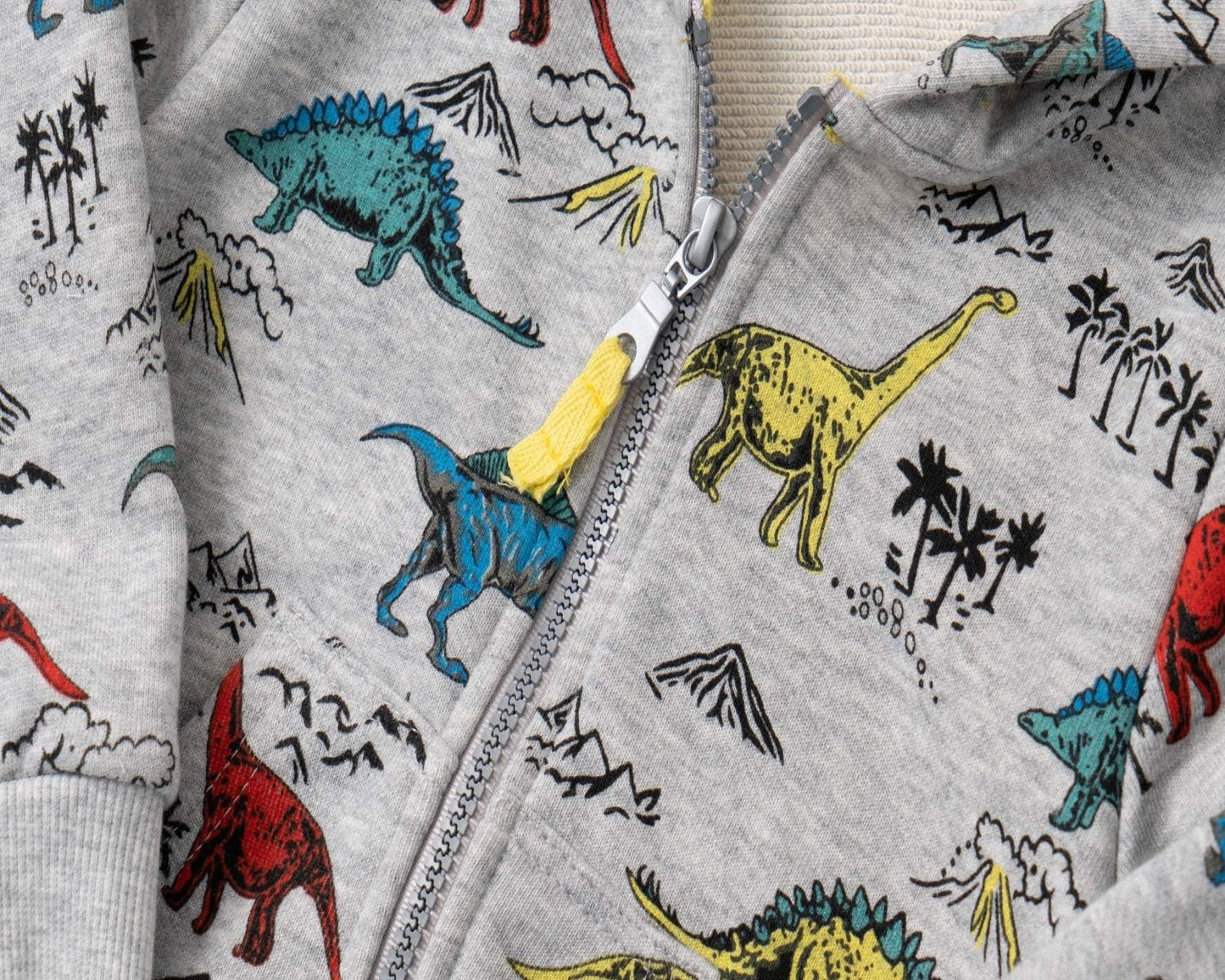 Toddler Boys Full Zip Dinosaur Hoodies Comfortable Sweatshirt