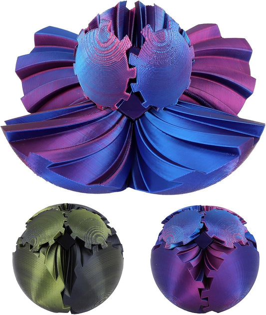 Gear Ball - 3D Printed Gear Ball Spin Ball or Cube Fidget Toy, Gear Sphere, Gear Ball Gearball Fidget Toy, Stress Ball, GearSphere Desk Toy, Fidget Ball, Gear Toy for Stress and Anxiety Relaxing