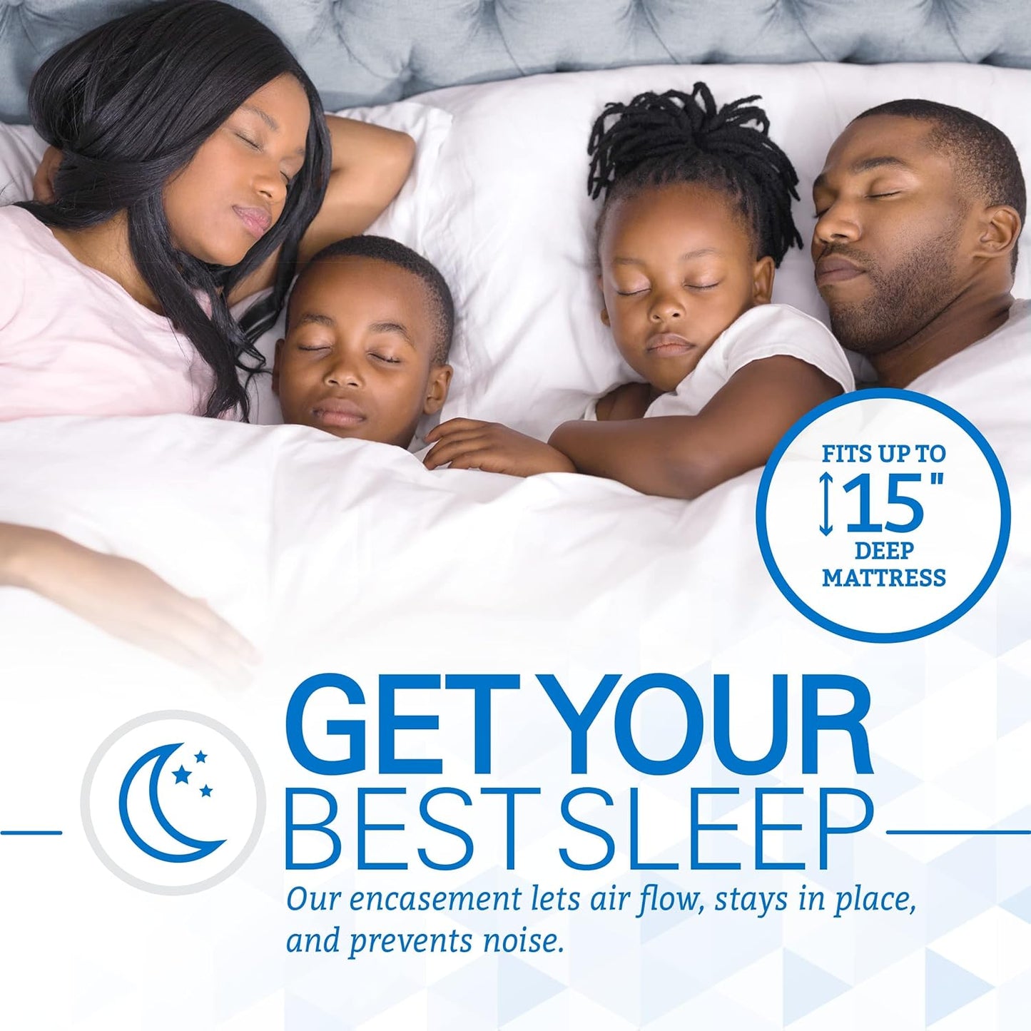 SafeRest Zippered Mattress Protector - Premium 12-15 Inch Waterproof Mattress Cover for Bed - Breathable, Noiseless Washable Mattress Encasement - Full