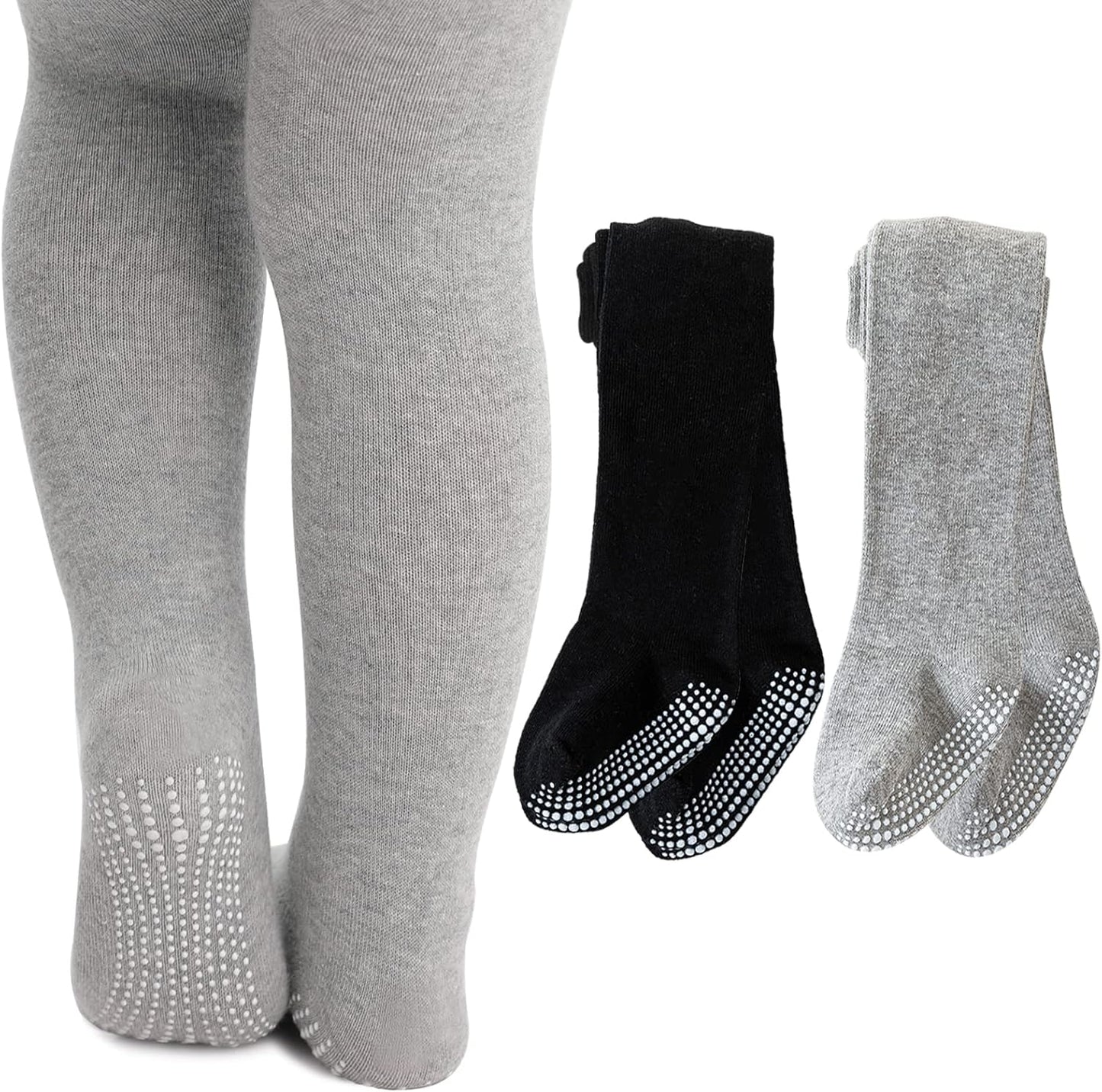 Mini angel Baby Tights Non Slip Baby Girl Tights Plain/Shoe-Look Leggings Seamless Pantyhose Warm Cotton Leggings Non-Skid