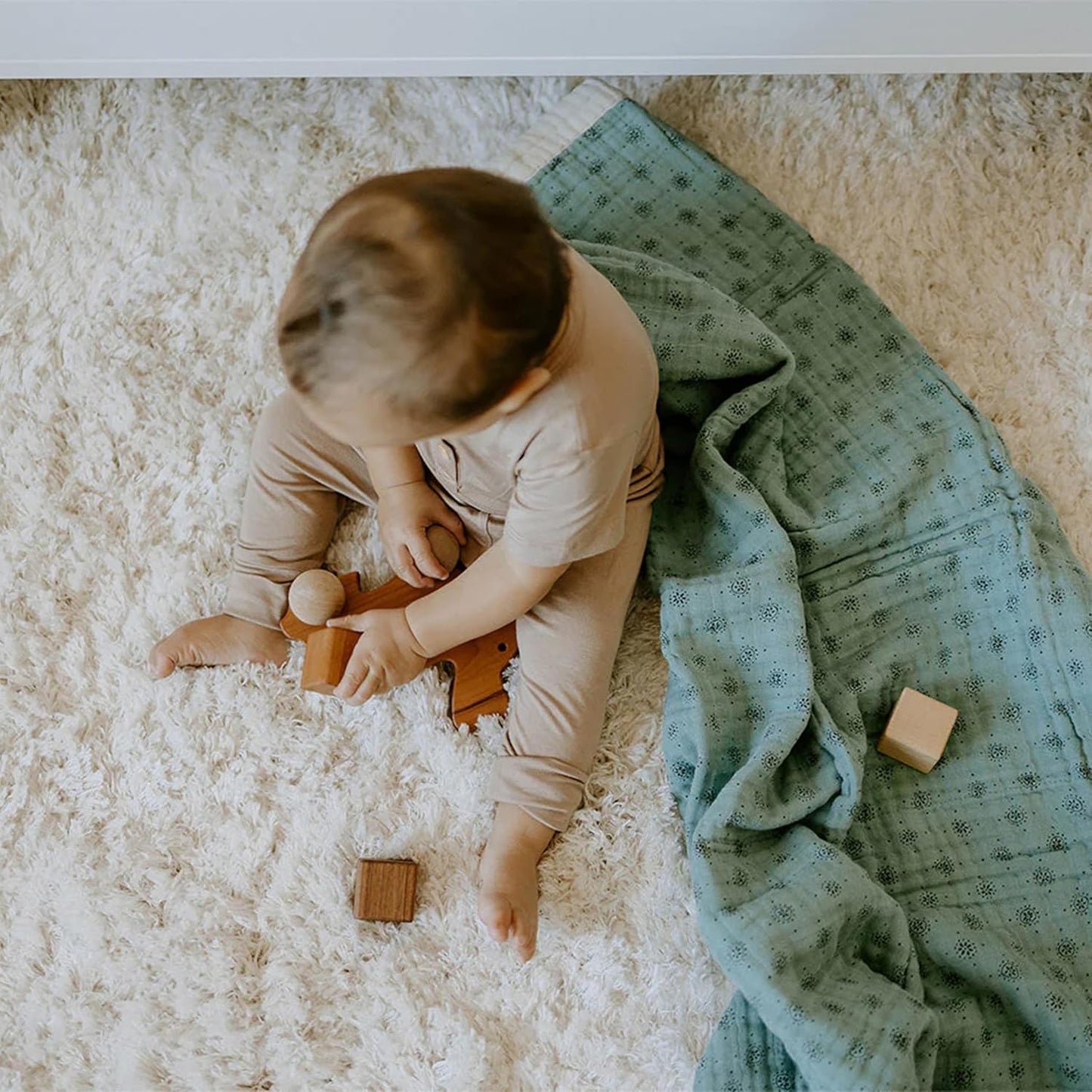 Little Unicorn Newborn Receiving Quilt | Ultra- Soft, Multi-Layered Muslin Fabric | Gift for Newborns & on-The-go (WallFlower)