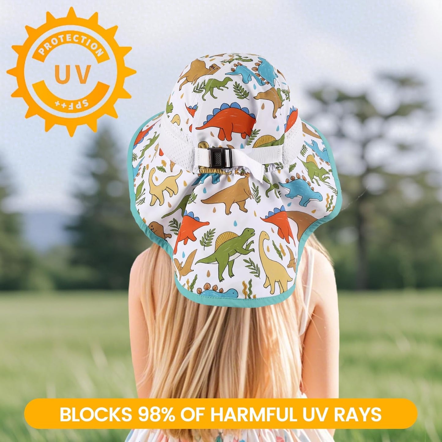 Baby Sun Hat with Neck Flap for Sun Protection Toddler Beach Hat UPF 50+ Outdoors 0-6 Years Boys Girls