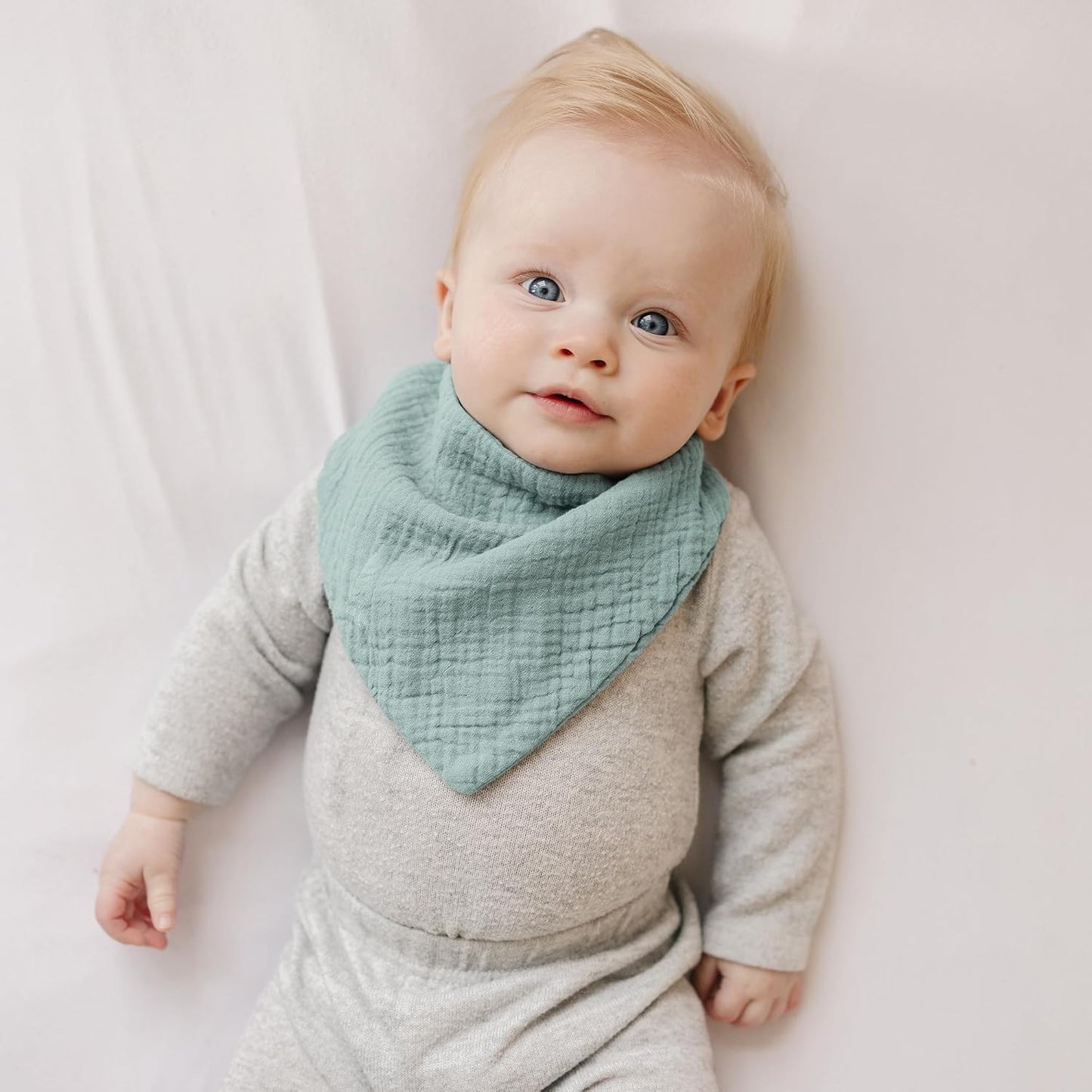 Konssy 8-Pack Muslin Baby Bibs, Absorbent Bandana Drool, 100% Cotton Unisex Baby Bibs for Teething and Drooling