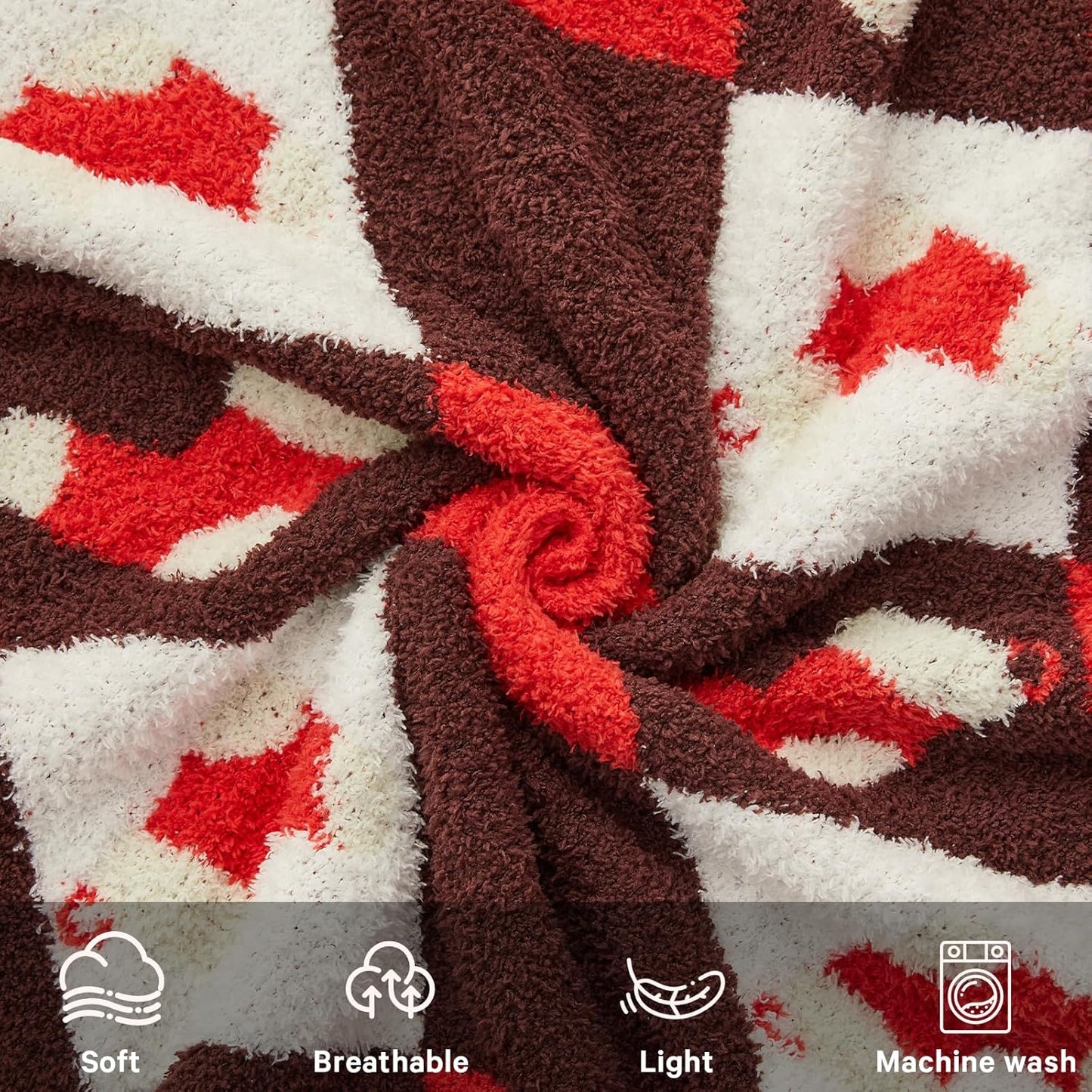 CYMULA Christmas Knit Throw Blanket - Super Soft Cozy Fuzzy Blankets for Couch, Sofa & Bed, Holiday Throw Blanket，50"x60"