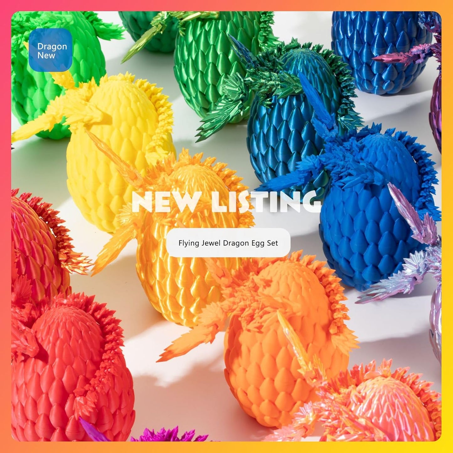 GeRRiT 3D Printed Dragon，Crystal Dragon，3D Printed Stuff，Dragon Fidget Toy，3D Dragon Eggs with Dragon Inside，Home Office Decoration, Administrative Desk Toys (Dream Green)