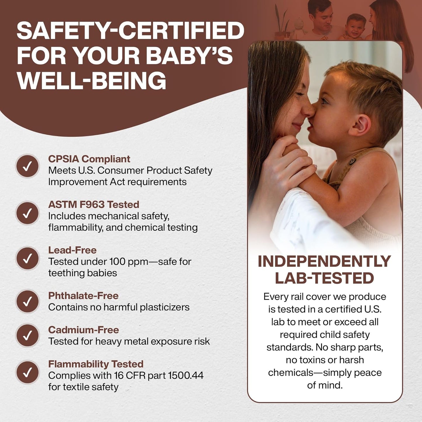 Stéphen House Ultra Soft Crib Rail Guard for Teething Double Thickness for Edge Protection for Top Rail 100% Cotton Lining Fits Standard Baby Cribs Easy to Clean Upgraded 4 Piece Set