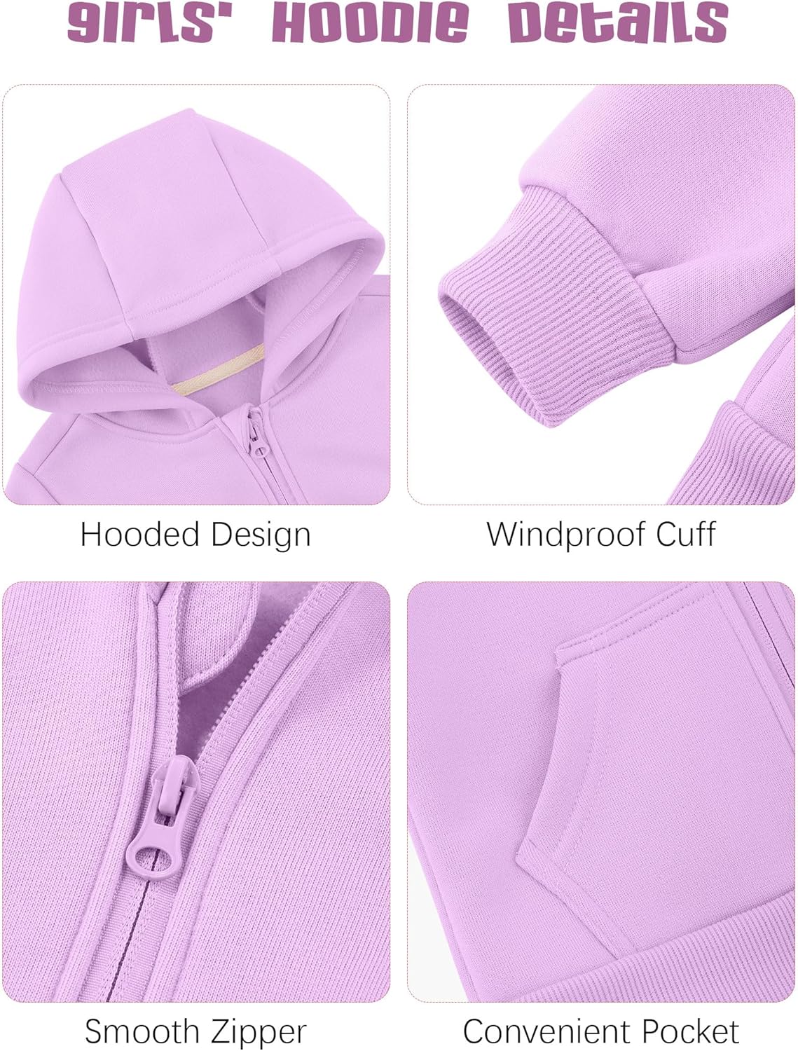 Cooraby 3 Pieces Baby and Toddler Girls Fleece Full-Zip Hoodies Lightweight Jacket with Pockets Winter Coat for Baby Girls