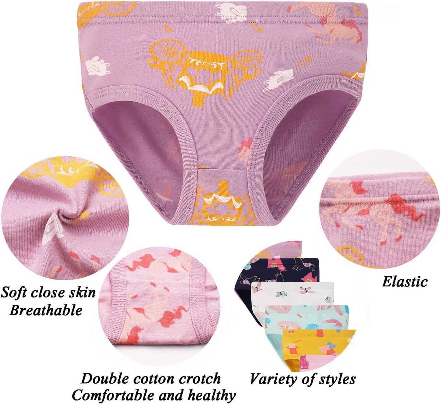 Boboking Soft Cotton Underwear Toddler Girls'Briefs Soft Undies