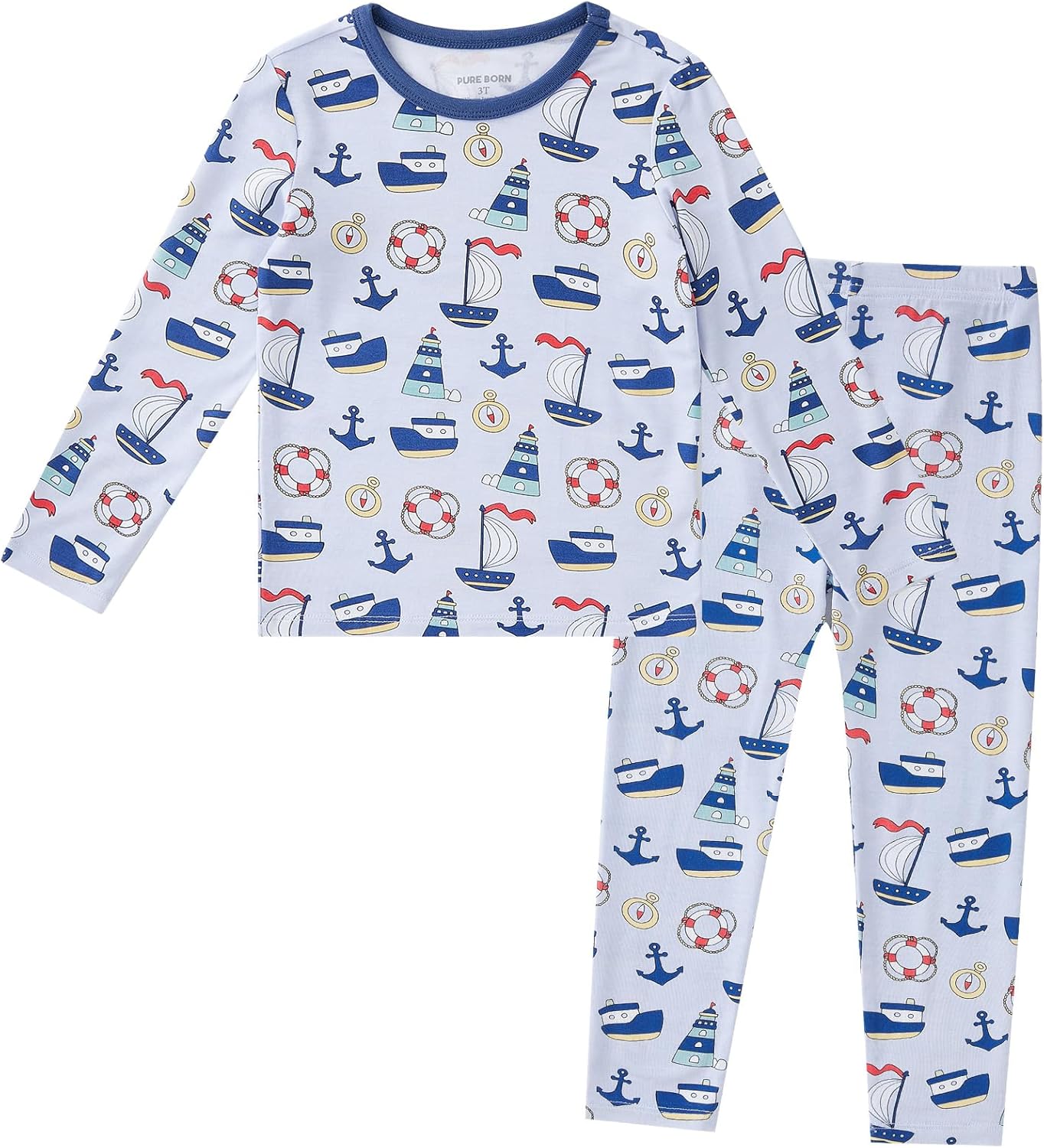 pureborn Baby Toddler Kids Viscose from Bamboo Pajamas Set Pjs 2pcs 18M-8Y