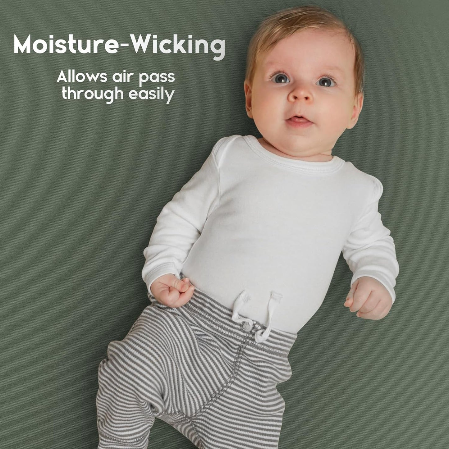 Yoofoss Pack and Play Sheets Fitted, Mini Crib Sheets 2-Pack for Pack N Play Mattress, Stretchy Playard Sheet, Soft and Breathable Gray-Green+Fox