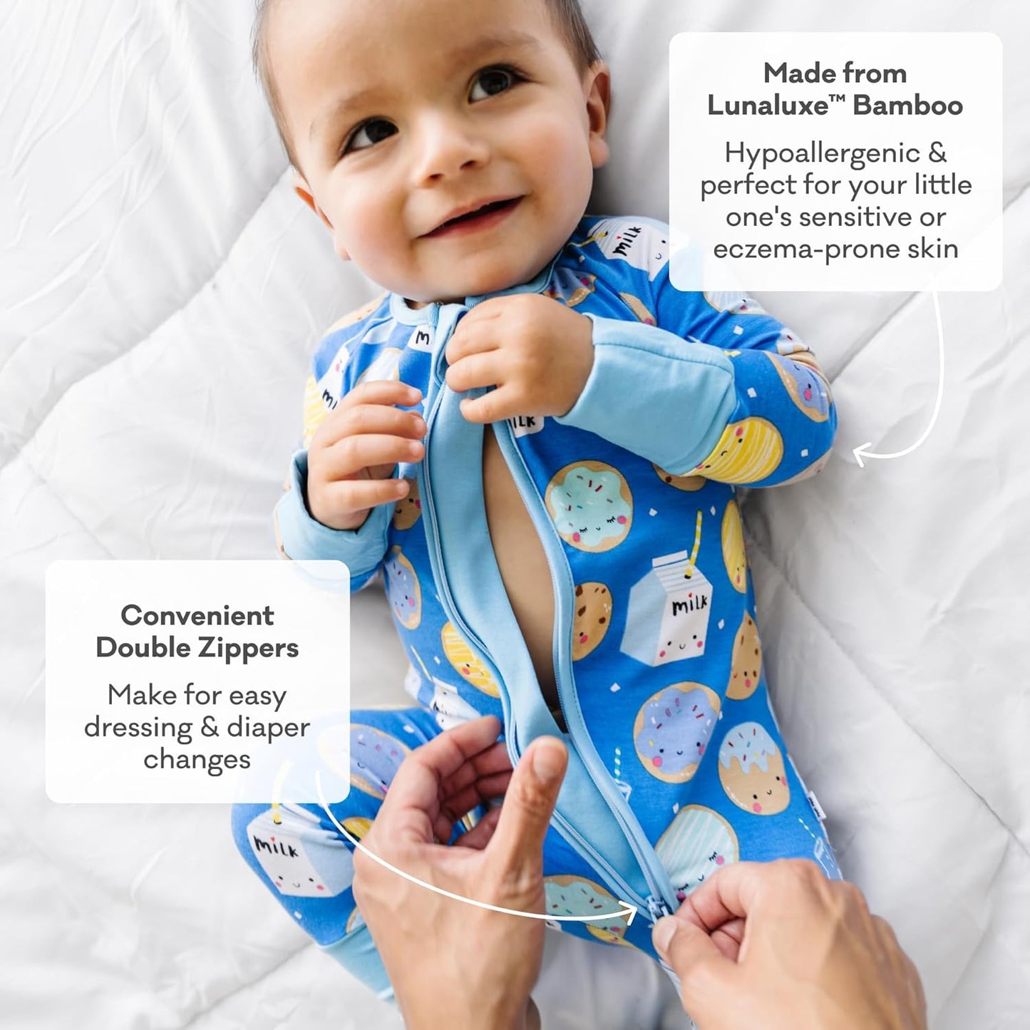 Little Sleepies Pajamas for Baby Boys & Girls, Viscose from Bamboo Baby Pajamas, Preemie & Newborn Sleepers, 2-Way Zipper PJs