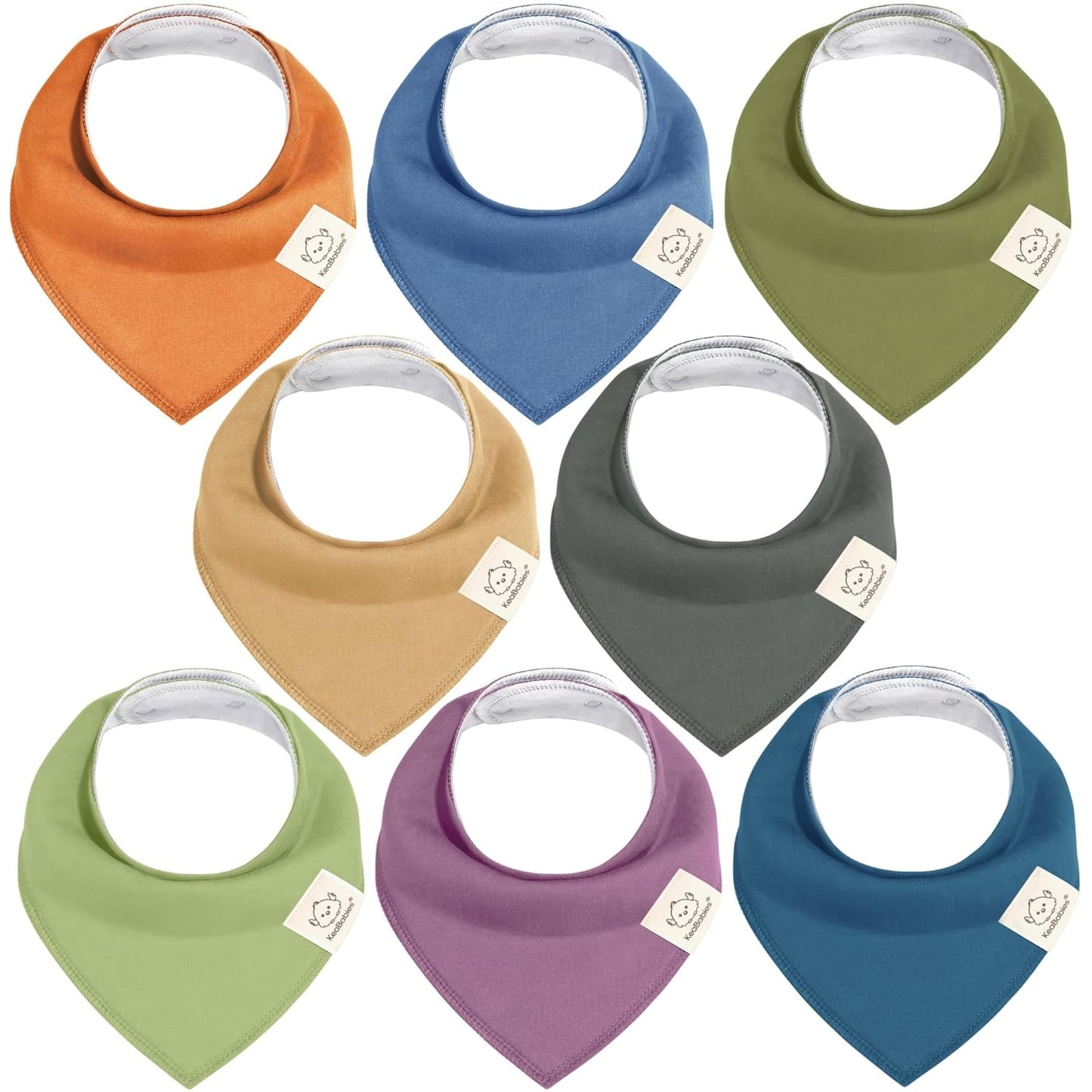 8-Pack Organic Baby Bandana Bibs for Boys, Girls - Super Absorbent Triangle Baby Bibs for Drooling and Teething Infant, 100% Cotton Extra Soft for Newborn, Infant 0-36 Months (Cruise)