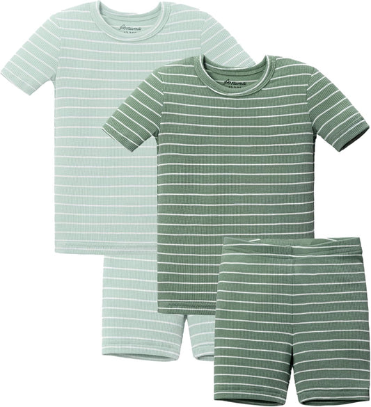 AVAUMA Stripe Pattern Baby Boys Girls Pajama Set Kids Toddler Snug fit Ribbed Sleepwear pjs for Daily Life Style