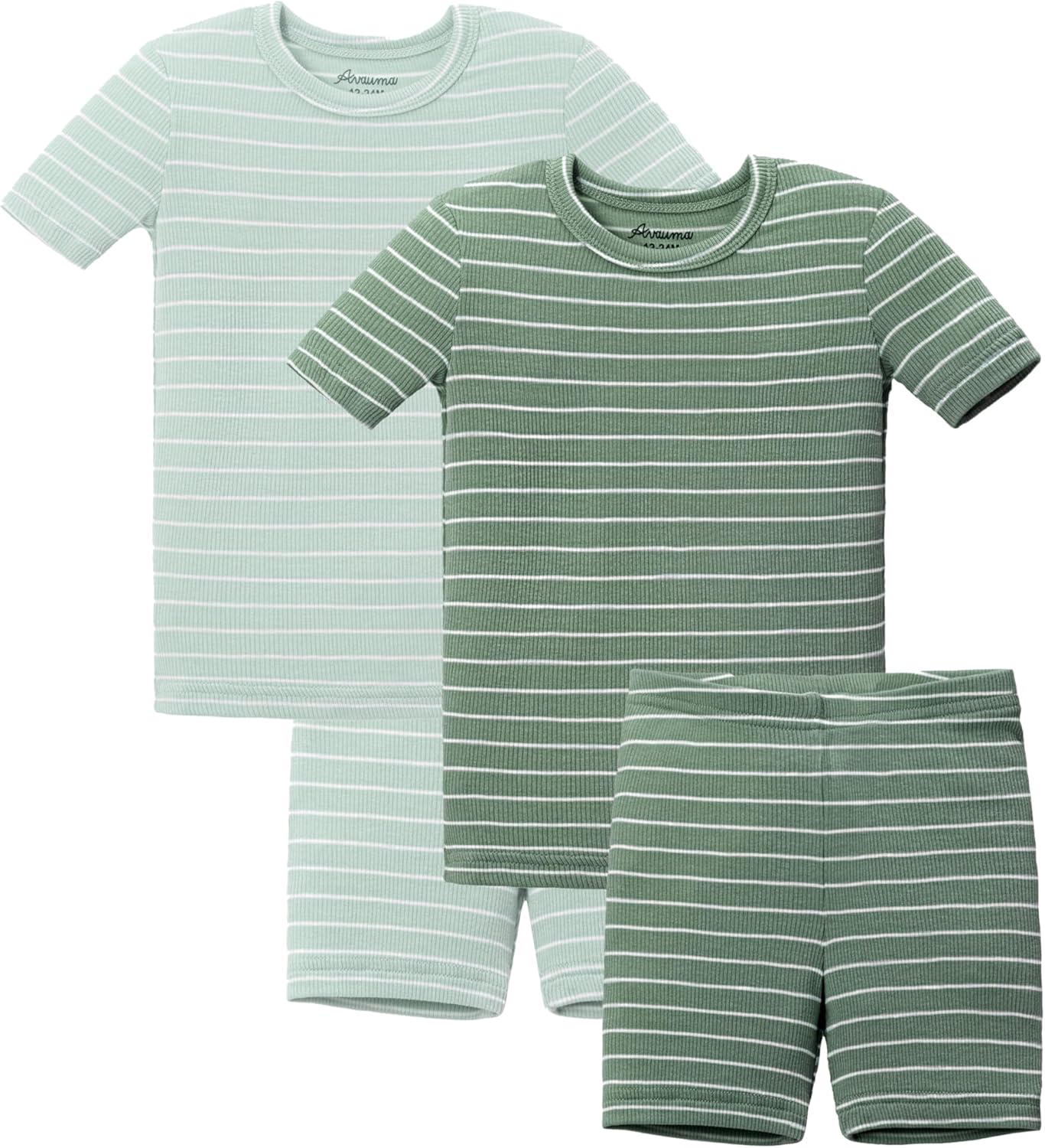 AVAUMA Stripe Pattern Baby Boys Girls Pajama Set Kids Toddler Snug fit Ribbed Sleepwear pjs for Daily Life Style