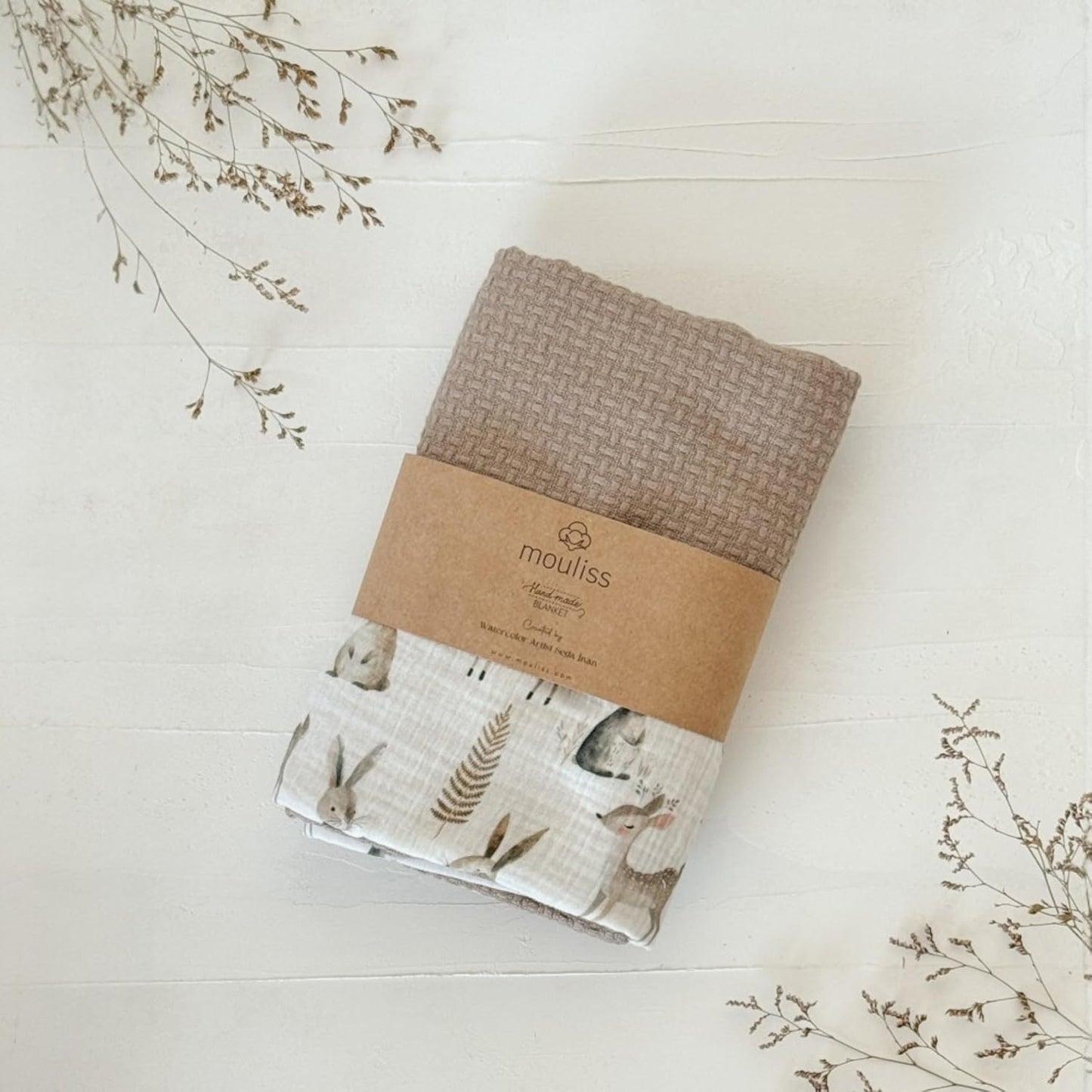 Personalized Baby Blanket with Name – Handmade 100% Organic Cotton Newborn Gift | Custom Knit Blanket for Boys, Girls, Kids & Baby Showers