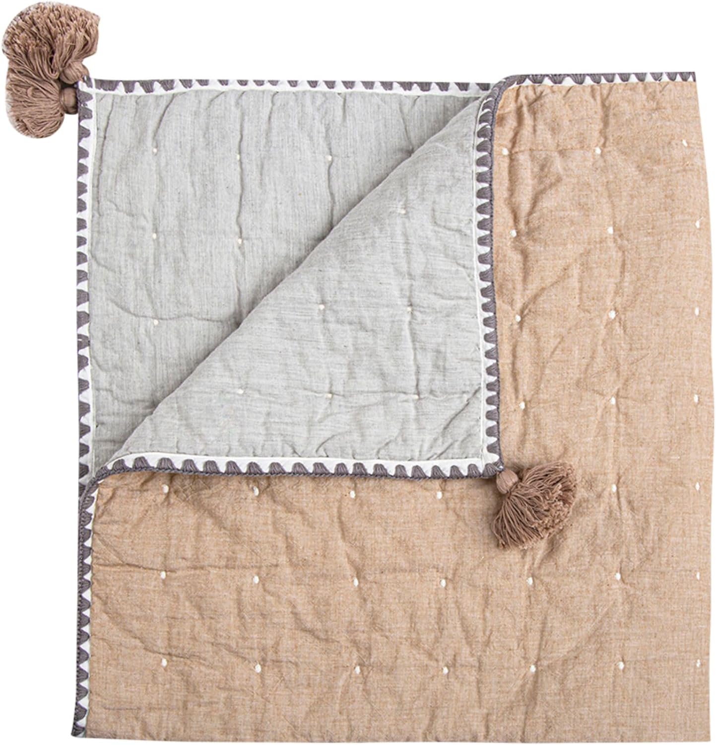 Crane Baby Blanket, 36” x 36”, Soft Cotton Quilted Nursery Blanket for Boys and Girls, Copper, Ezra Print