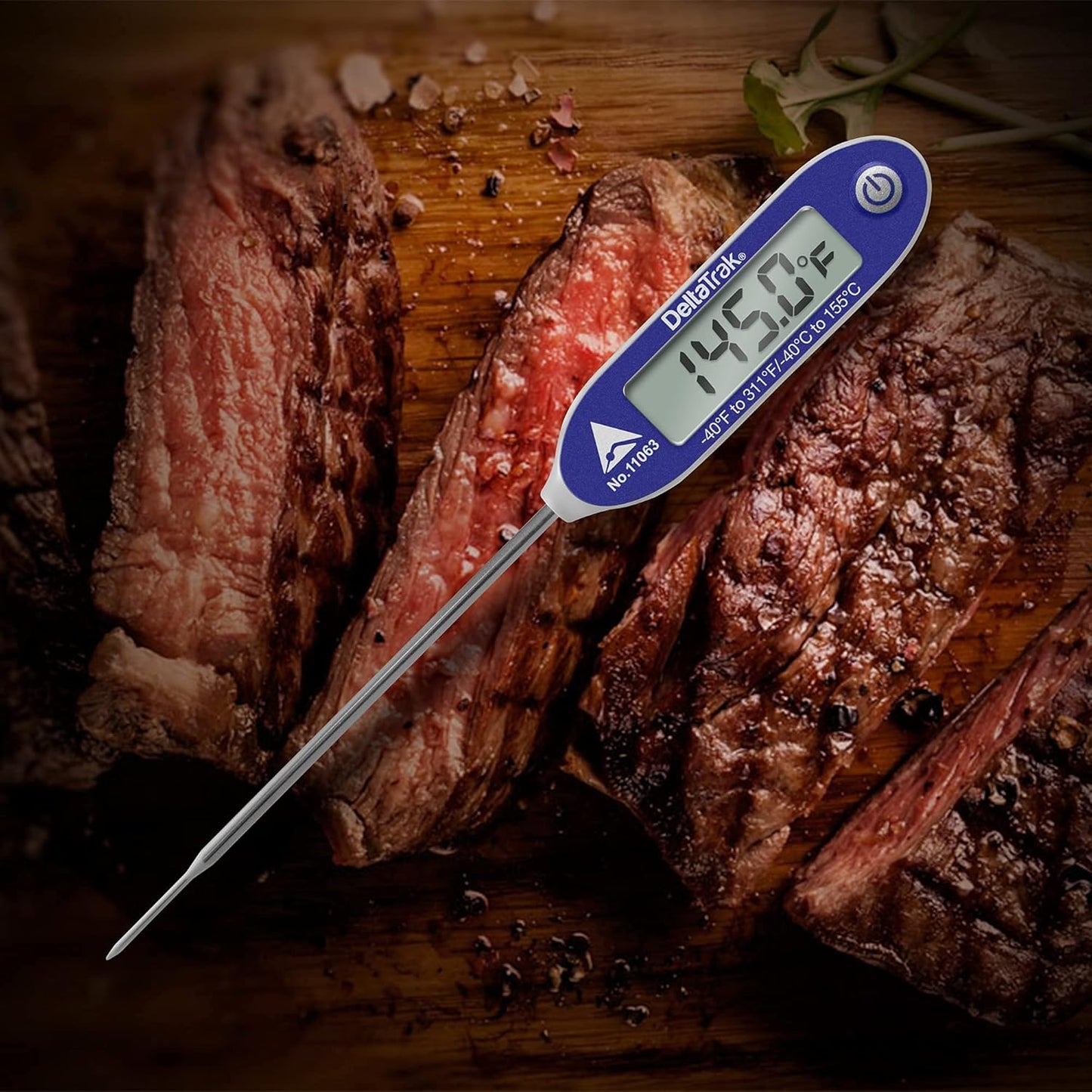 DeltaTrakessentials 11063 FlashCheck Jumbo Display Auto-Cal Needle Probe Thermometer