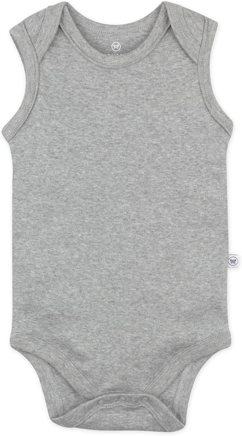 Sleeveless Bodysuits One-piece 100% Organic Cotton for Baby Boys, Girls, Unisex