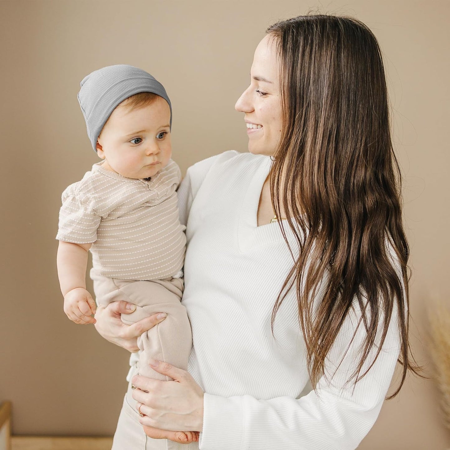 Konssy 6 Pack Baby Beanie Hats for Unisex, Toddler Beanies Baby Girl Boy Hat Warm Cap for Infant, Toddler