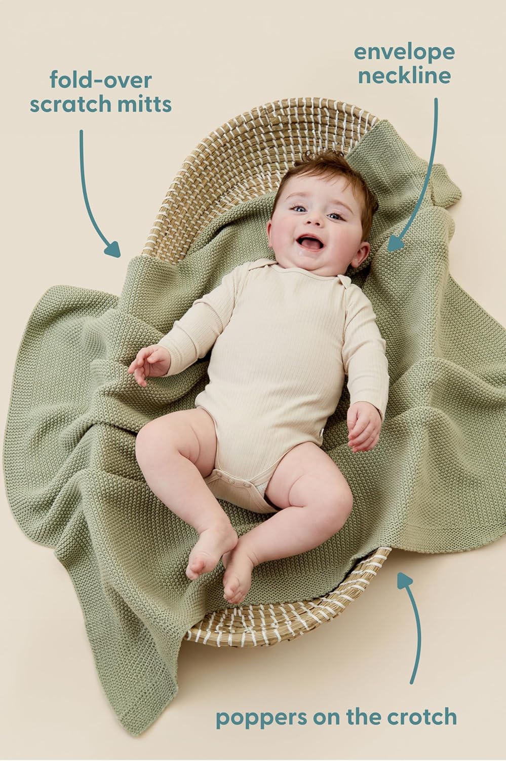 MORI Baby Unisex Long Sleeve Bodysuit Viscose from Bamboo and Organic Cotton - Comfortable Toddler Romper for Boys and Girls