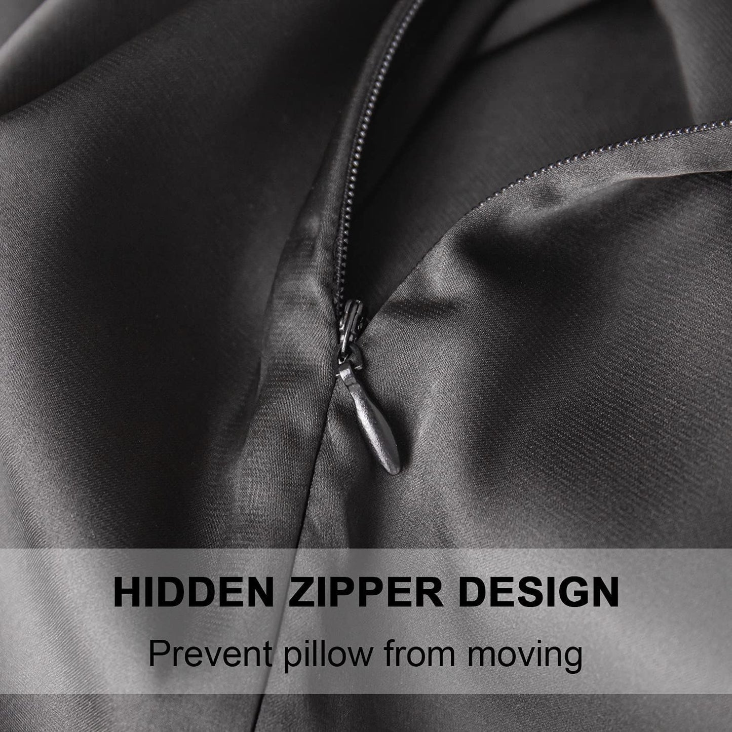 Mulberry Silk Pillowcase for Hair and Skin,Cooling Silk Pillow Case with Hidden Zipper,Allergen Proof Dual Sides Soft Breathable Smooth Silk Pillow Cover for Women (Black, Body)