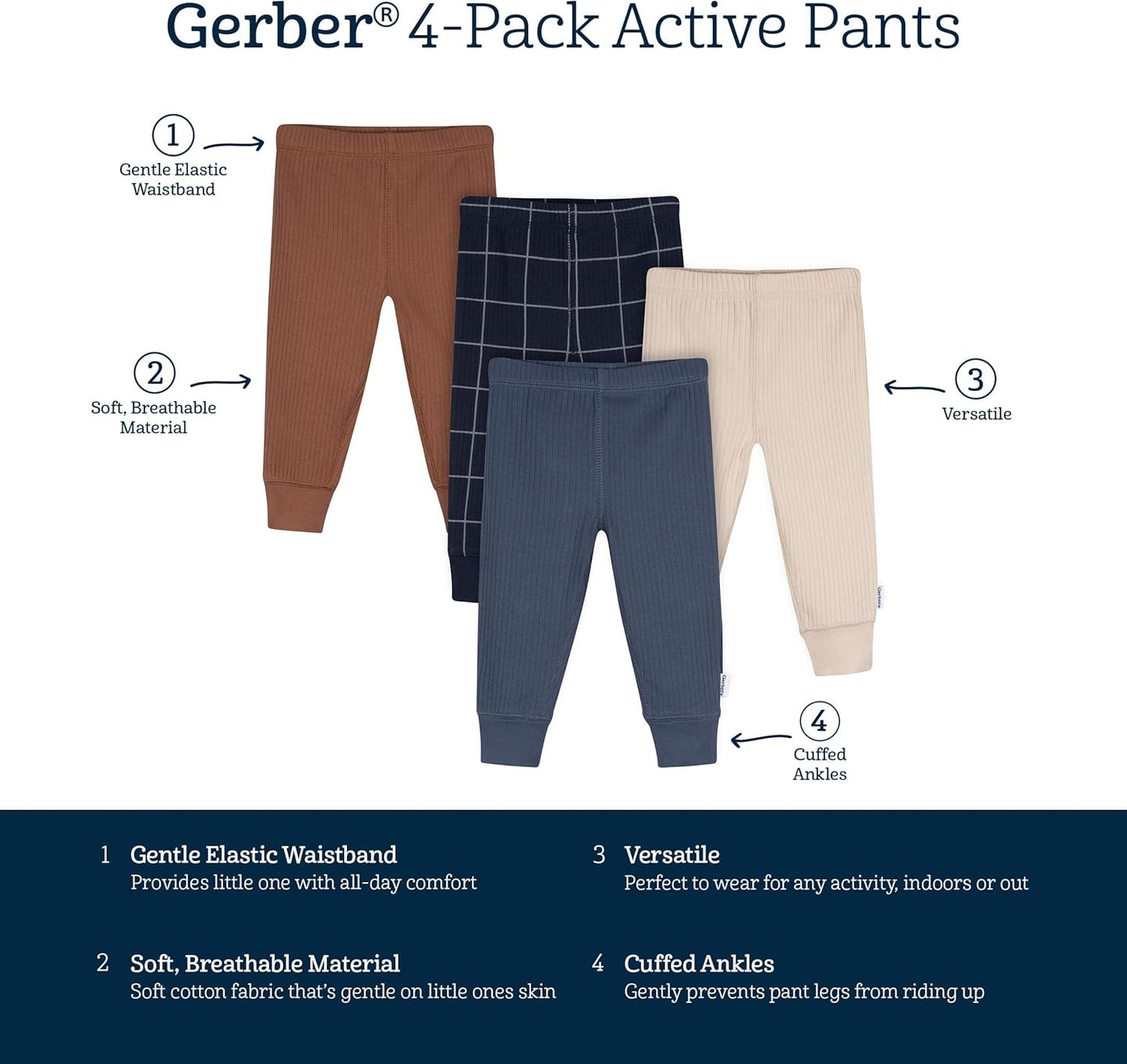 Gerber Baby Boys' Multi-Pack Pants
