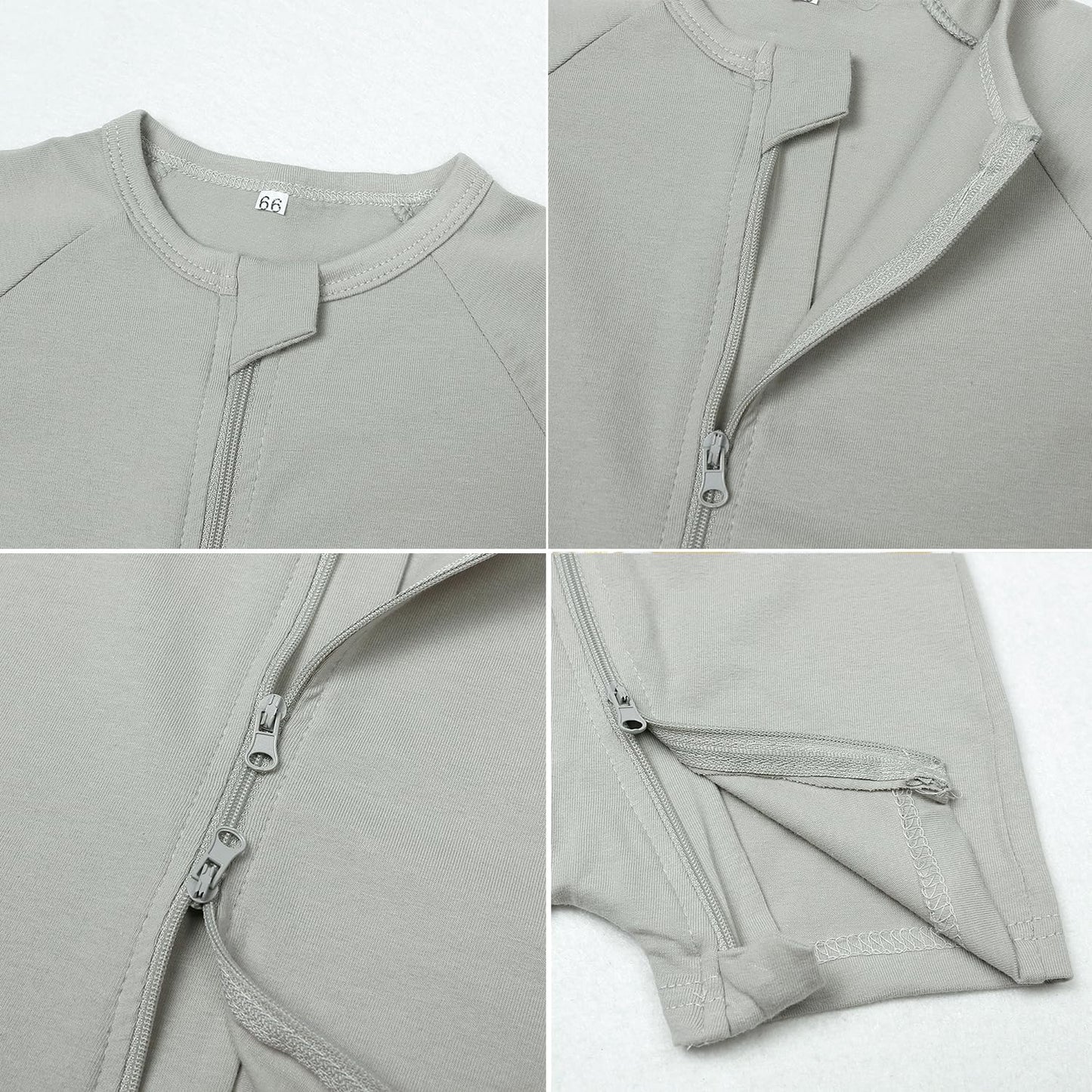 Feidoog Baby Boys 2Pack Rompers Summer Short Sleeve 2 Way Zipper One-Piece Romper Jumpsuit Sleep and Play