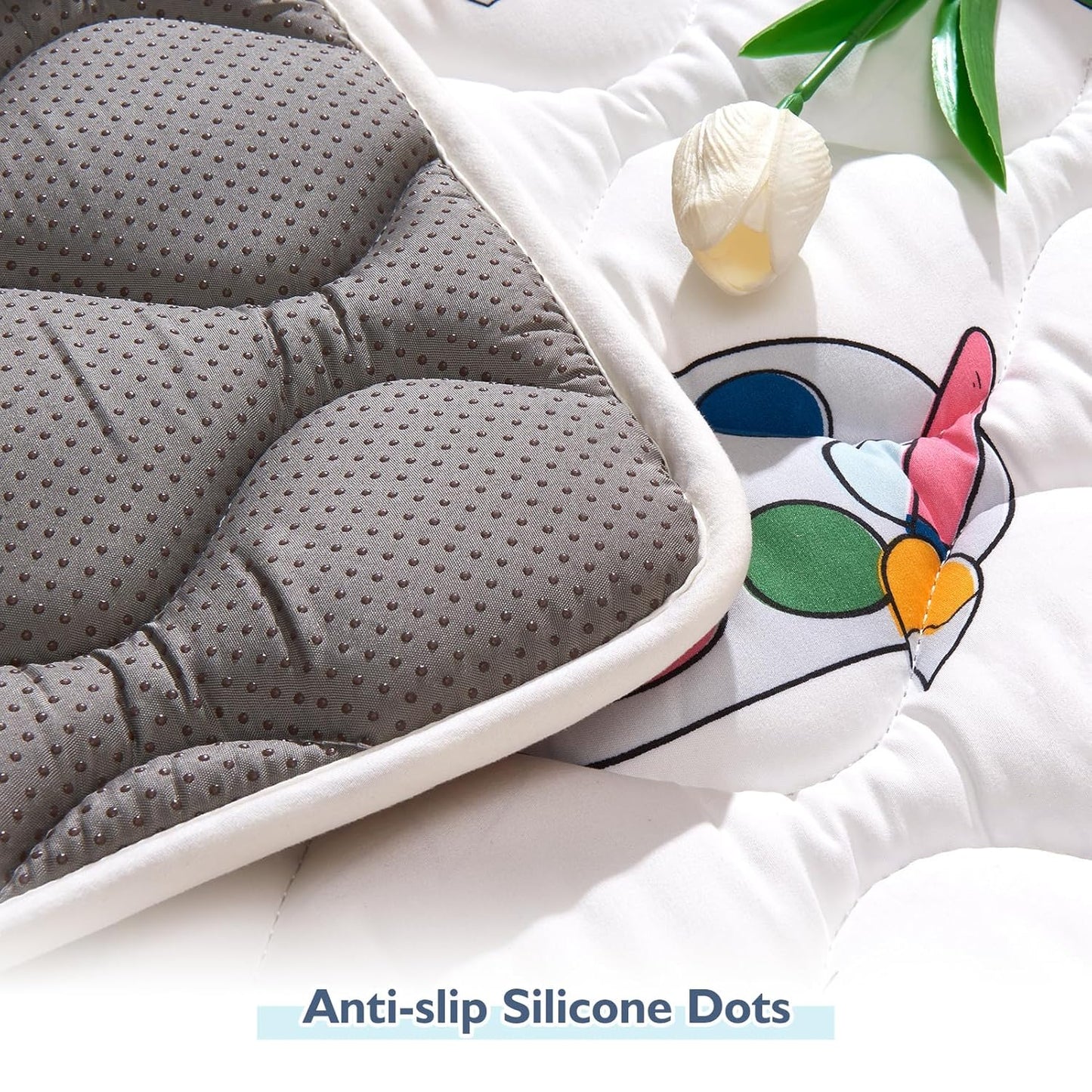 Vibe bear High-Density Foam Baby Play Mat,47x47 Inches Thicken One-Piece Infants Crawling Mat,Comfortable and Soft Baby Playmat,Non Slip Washable Floor Mat for Babies,Infants,Toddlers