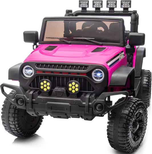24V Kids Ride on Car, Kids Electric Vehicles Car Ride on Toy Truck for Toddlers w/Remote Control, 400W Motor - Pink