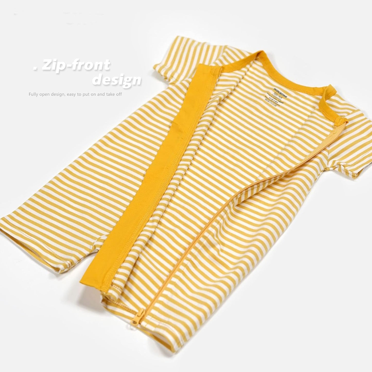 Teach Leanbh Baby Boys or Girls 2 Pack Pajamas Cotton Short Sleeve Zipper Romper Jumpsuits Sleep and Play 3-24 Months …