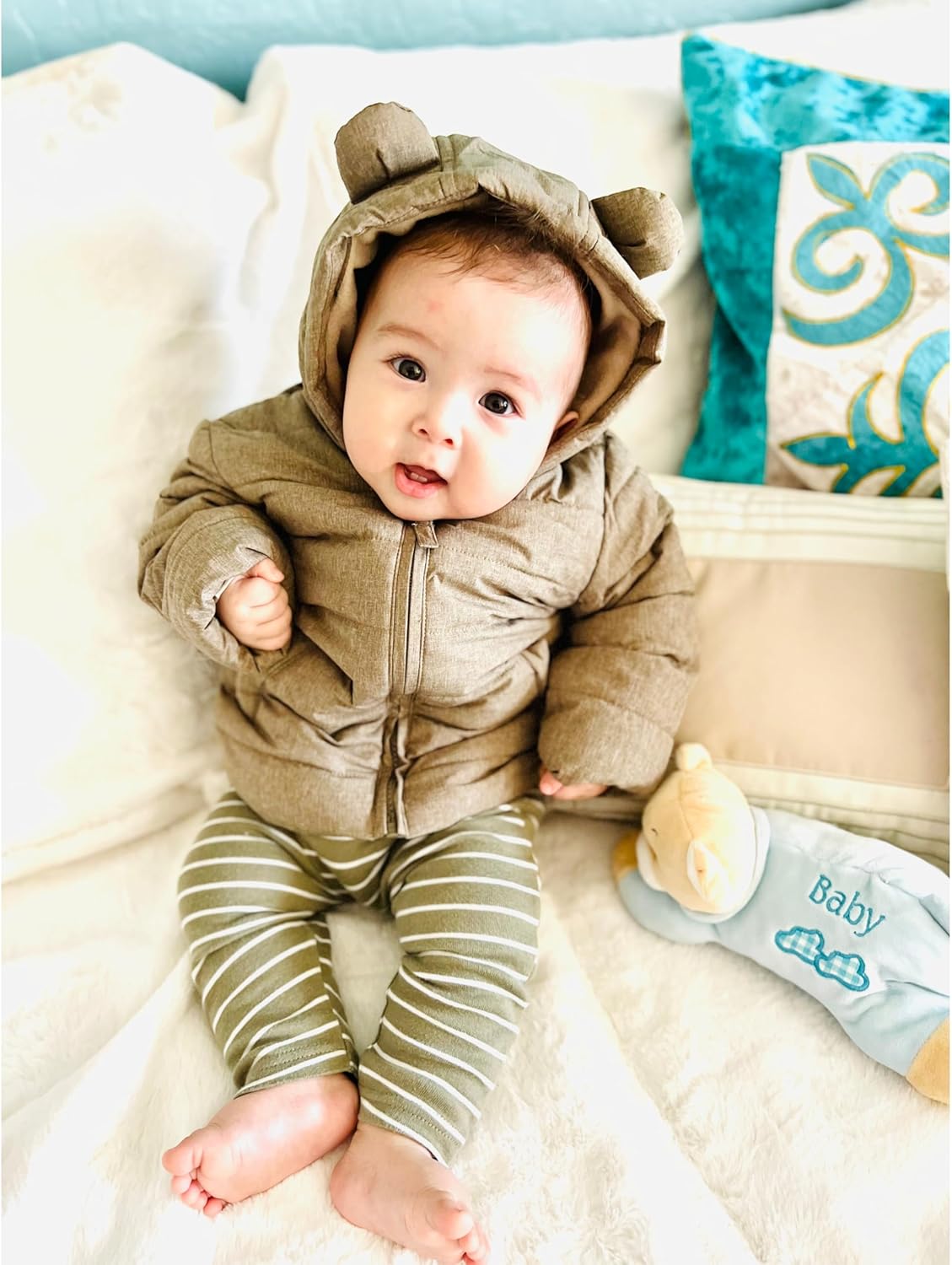 Rokka&Rolla Baby Boys' Water-Resistant Fleece Lined Puffer Jacket Winter Coat for Newborn Infant Toddler