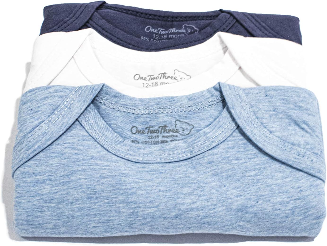 123 Bear Baby Cotton Spandex short-sleeve bodysuits unisex boy girl