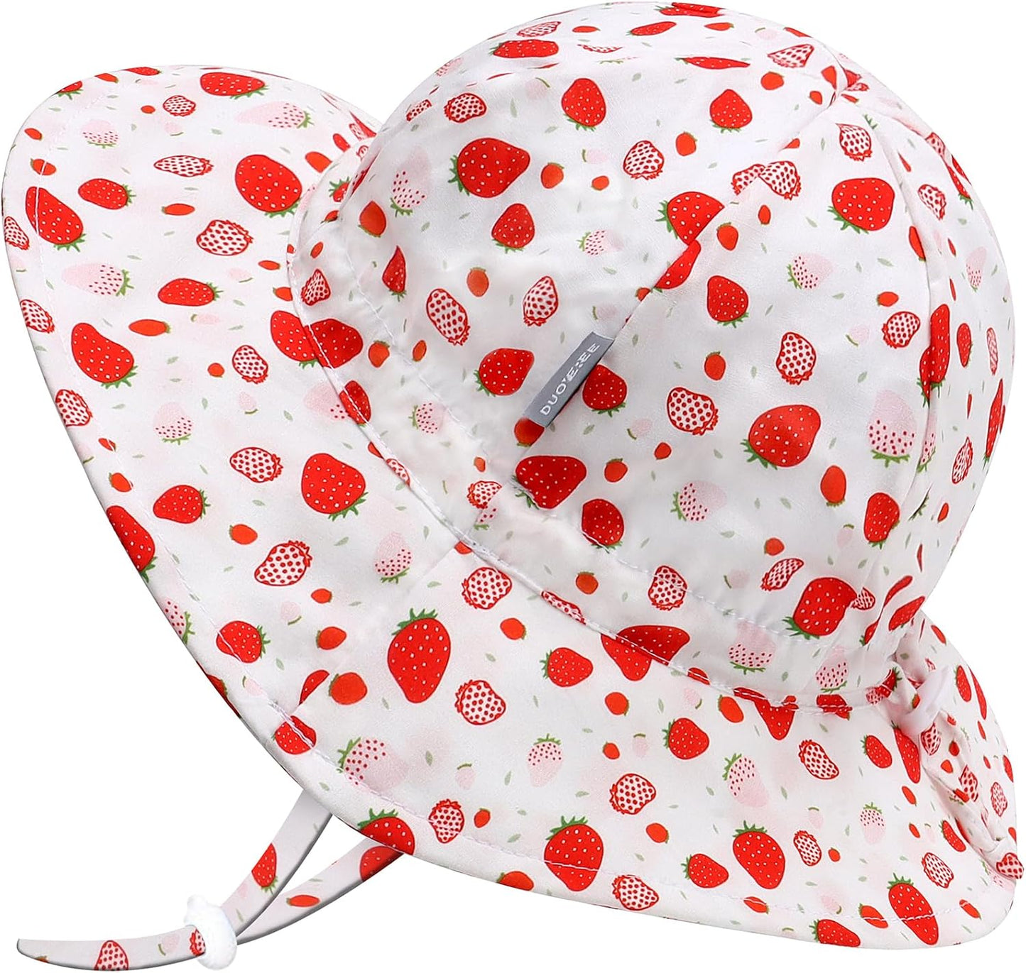 UPF 50+ Baby Bucket Hat - Wide Brim Sun Protection Beach Cap for Girls - Cute & Adjustable Toddler Hat