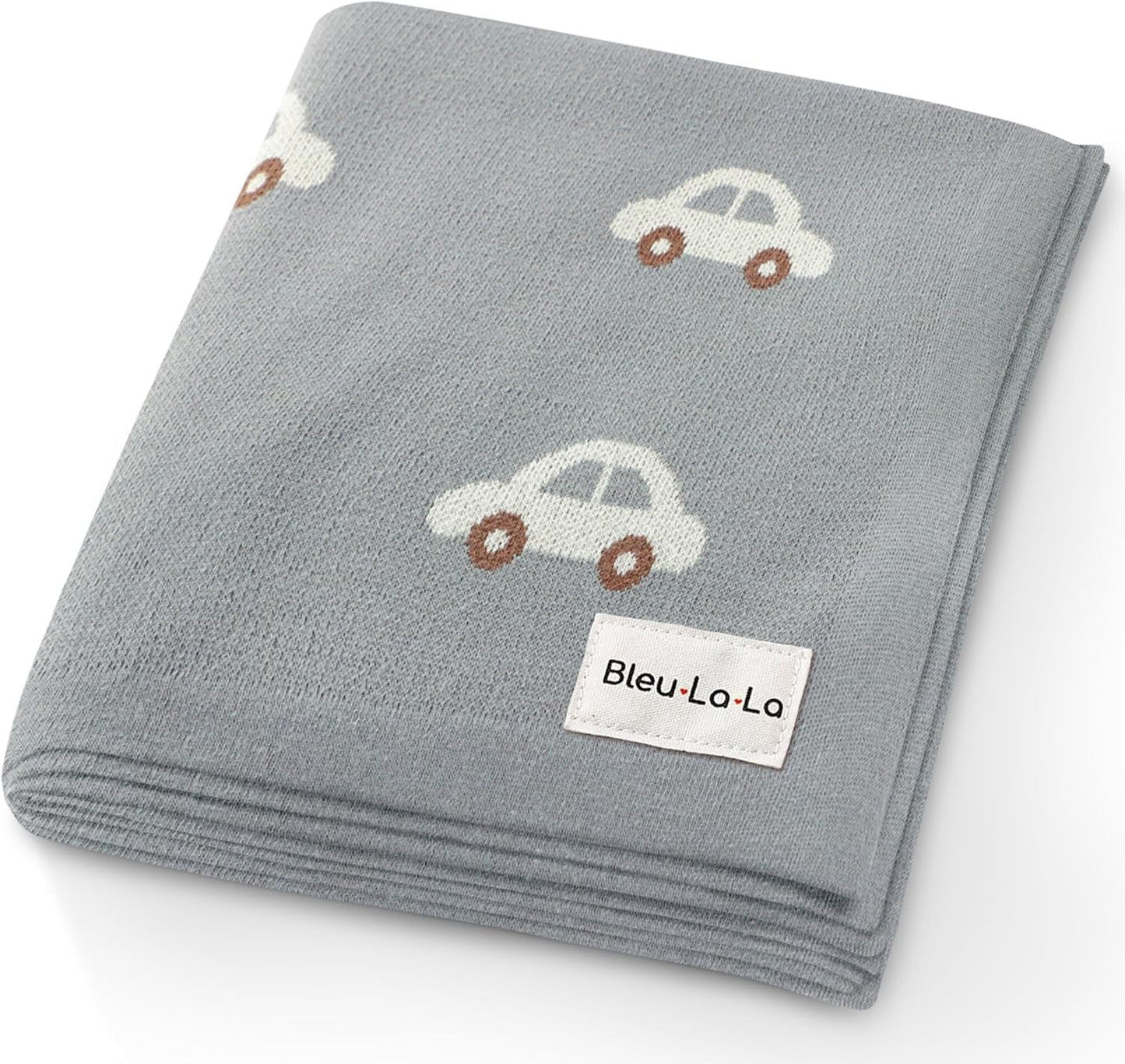 Baby Swaddle Blanket for Boys - 100% Oeko Tex Certified Natural Cotton Buttery Soft Cozy Receiving Swaddle Crib Stroller Blanket for Shower Gift Registry for Newborns, Infants, Toddlers (Cars - Grey)