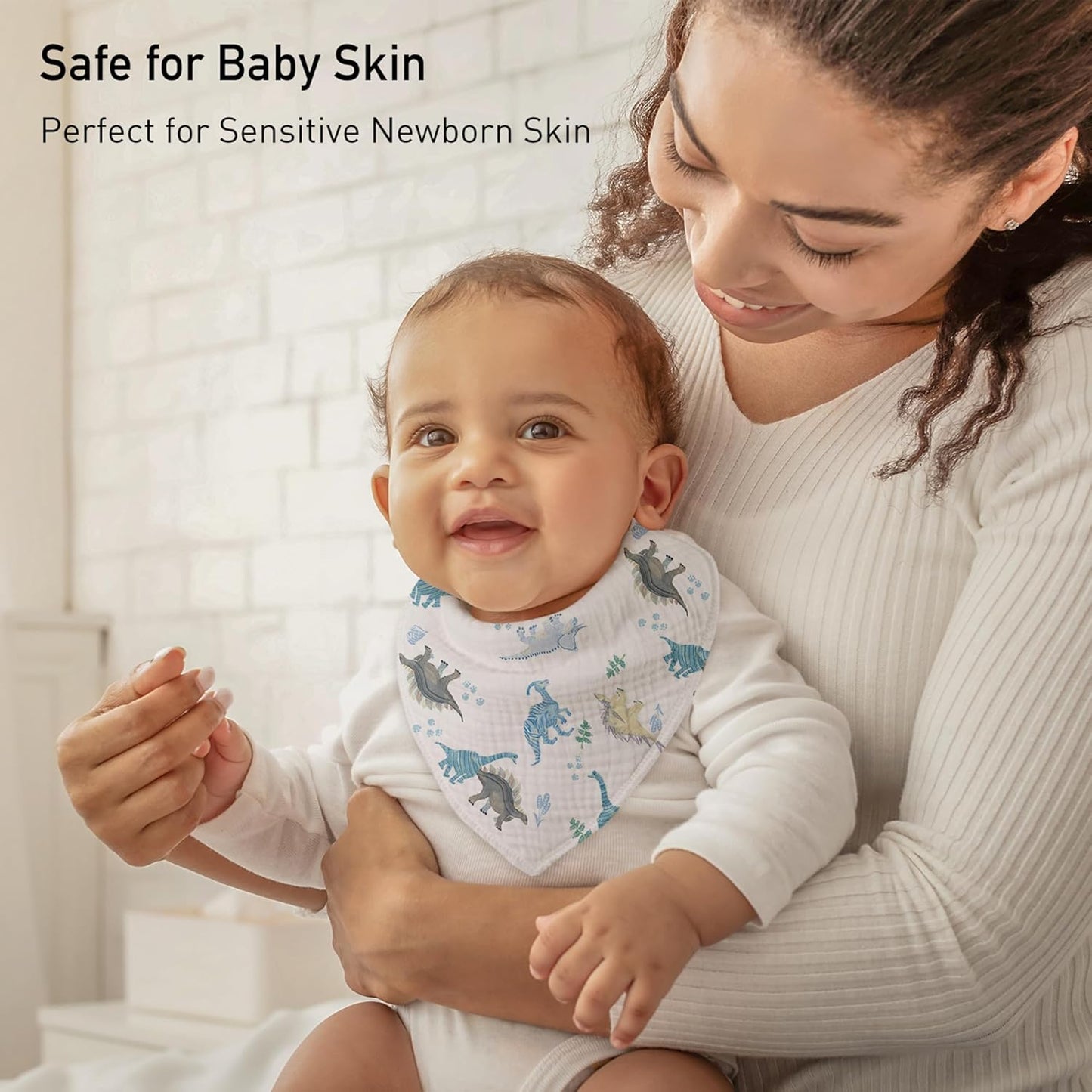 Muslin Baby Bibs 8 Pack, Baby Bandana Drool Bib for Drooling and Teething, Cotton Soft Absorbent for Girls Boys