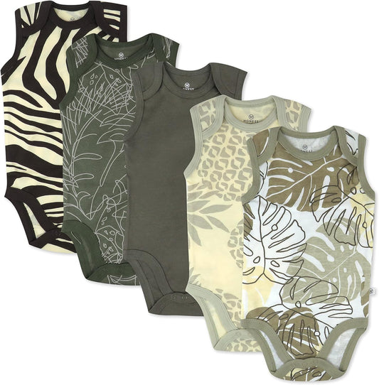 Sleeveless Bodysuits One-piece 100% Organic Cotton for Baby Boys, Girls, Unisex