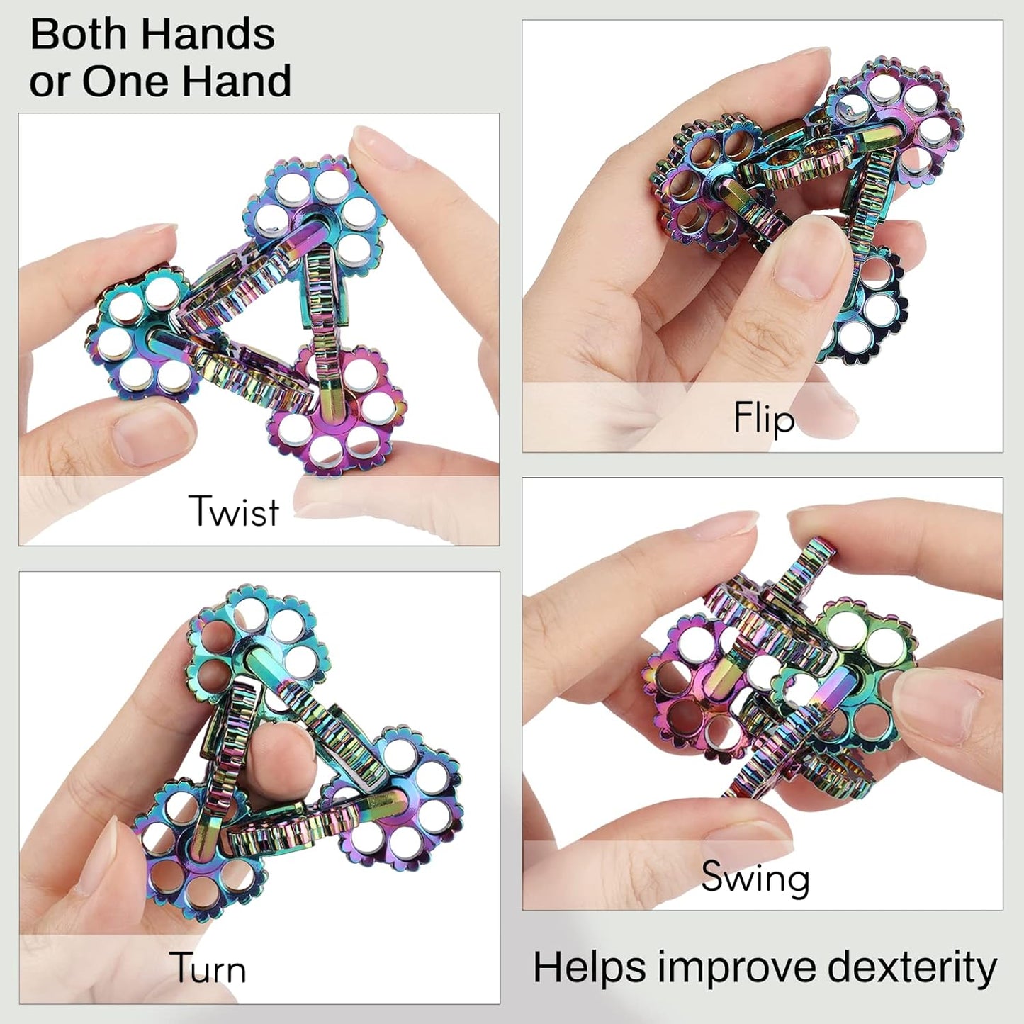 Infinity Roller Fidget Toy, Cool Metal Never Ending Twisting Fidget Toys for Adults, Premium Adults Stress and Anxiety Relief Fidget Toy, Relaxing Hand-Held Fidget Tool, Improve Hand Dexterity