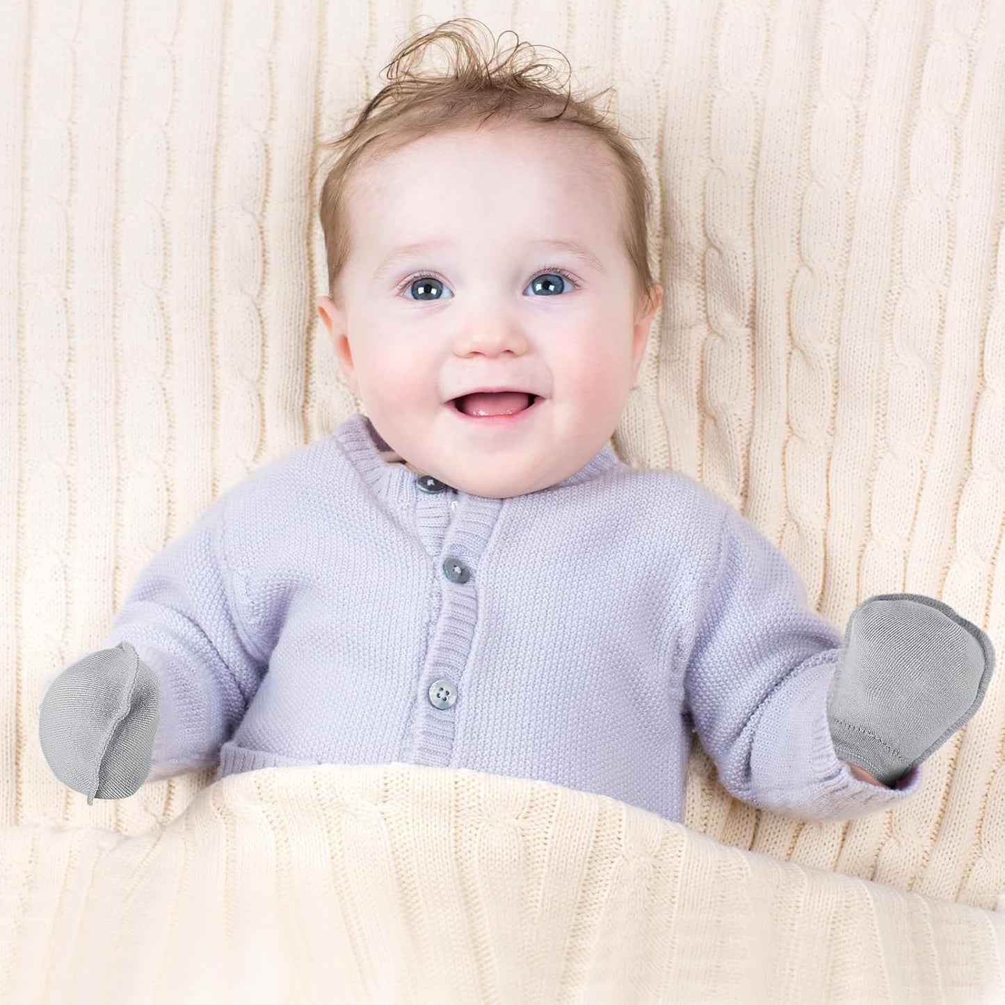 9 Pairs Newborn Baby Boys Girls Mittens 0-6 Months Infant Toddler Mittens No Scratch Solid Color Gloves
