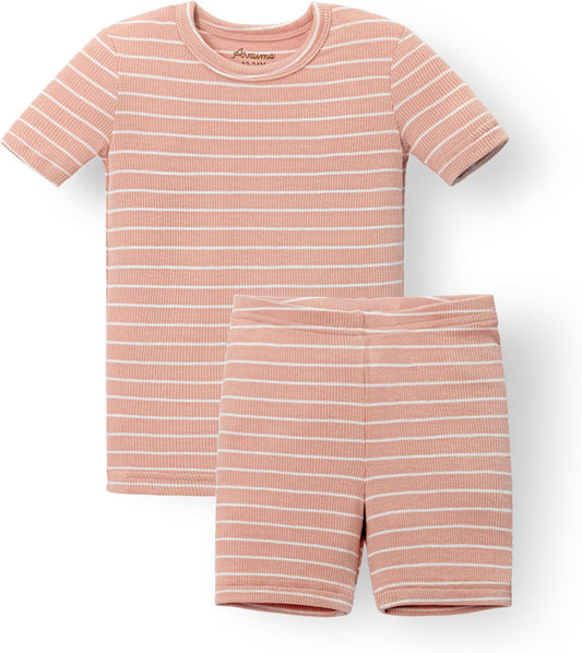 AVAUMA Stripe Pattern Baby Boys Girls Pajama Set Kids Toddler Snug fit Ribbed Sleepwear pjs for Daily Life Style