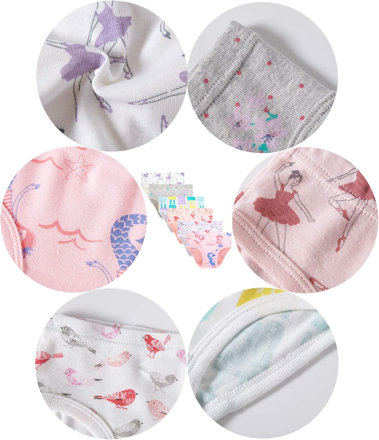 Barara King Little Girls' Soft Cotton Underwear Toddler Undies Kids panties