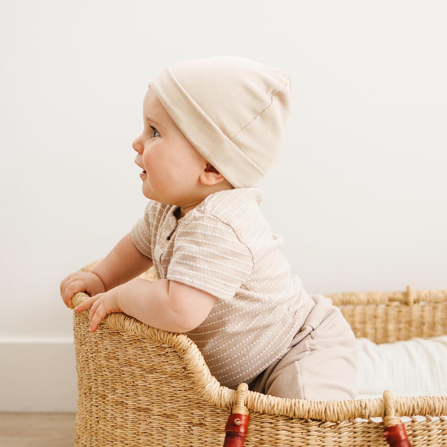 Konssy 6 Pack Baby Beanie Hats for Unisex, Toddler Beanies Baby Girl Boy Hat Warm Cap for Infant, Toddler