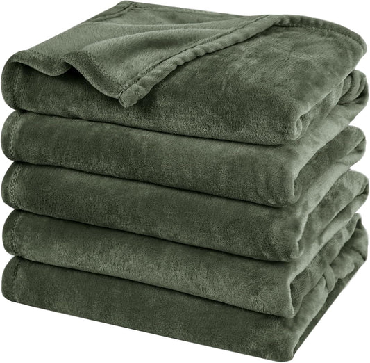 PHF Oversized King Fleece Blanket 120"x120", No Shed No Pilling Big Soft Blanket, Extra Large 10'x 10' Lightweight for Bed, Sofa Travel and Camping, Suitable for All Season, Olive Green