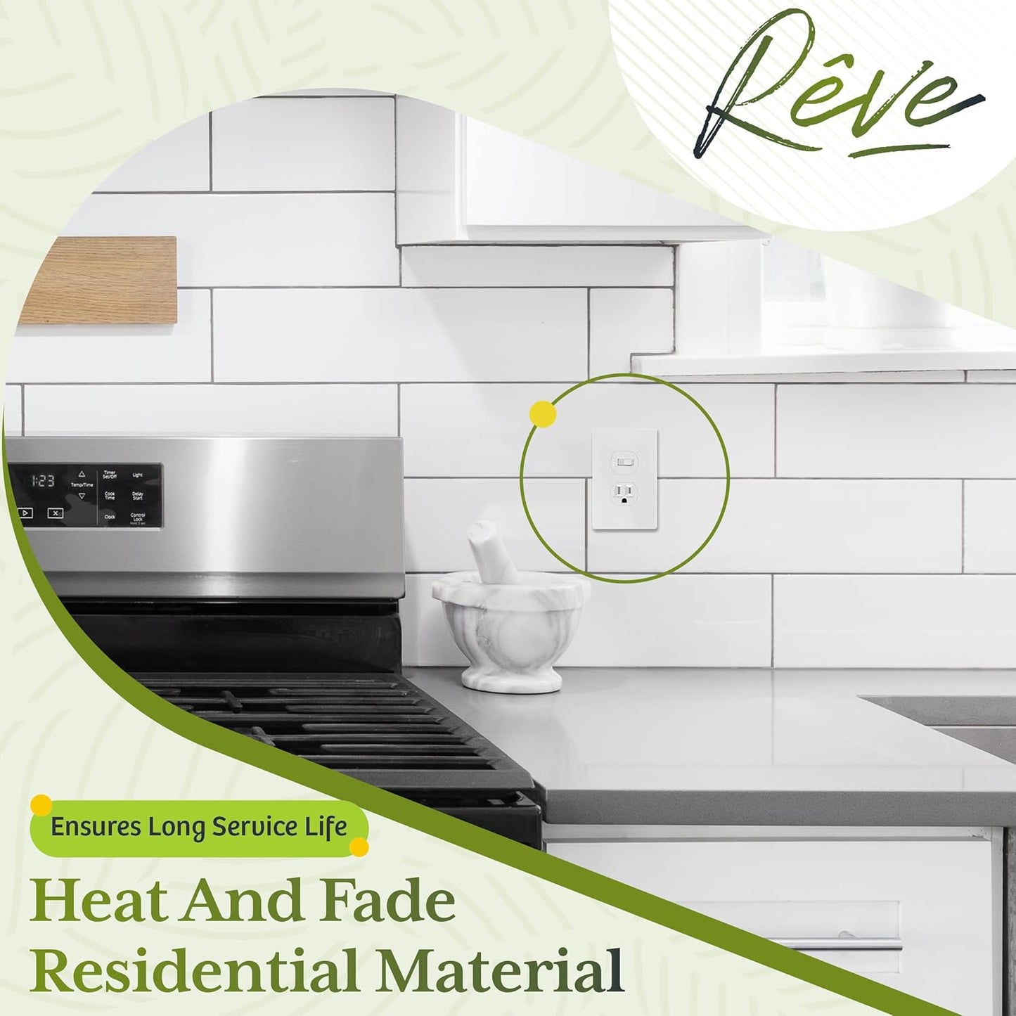 TG Mid-Size Screwless Duplex Wall Plate, Child Safe Receptacle Outlet Cover, Medium Size 1-Gang 4.88" H x 3.11" L, Polycarbonate Thermoplastic, UL Listed, SP-MS1-W10P, White (10 Pack)